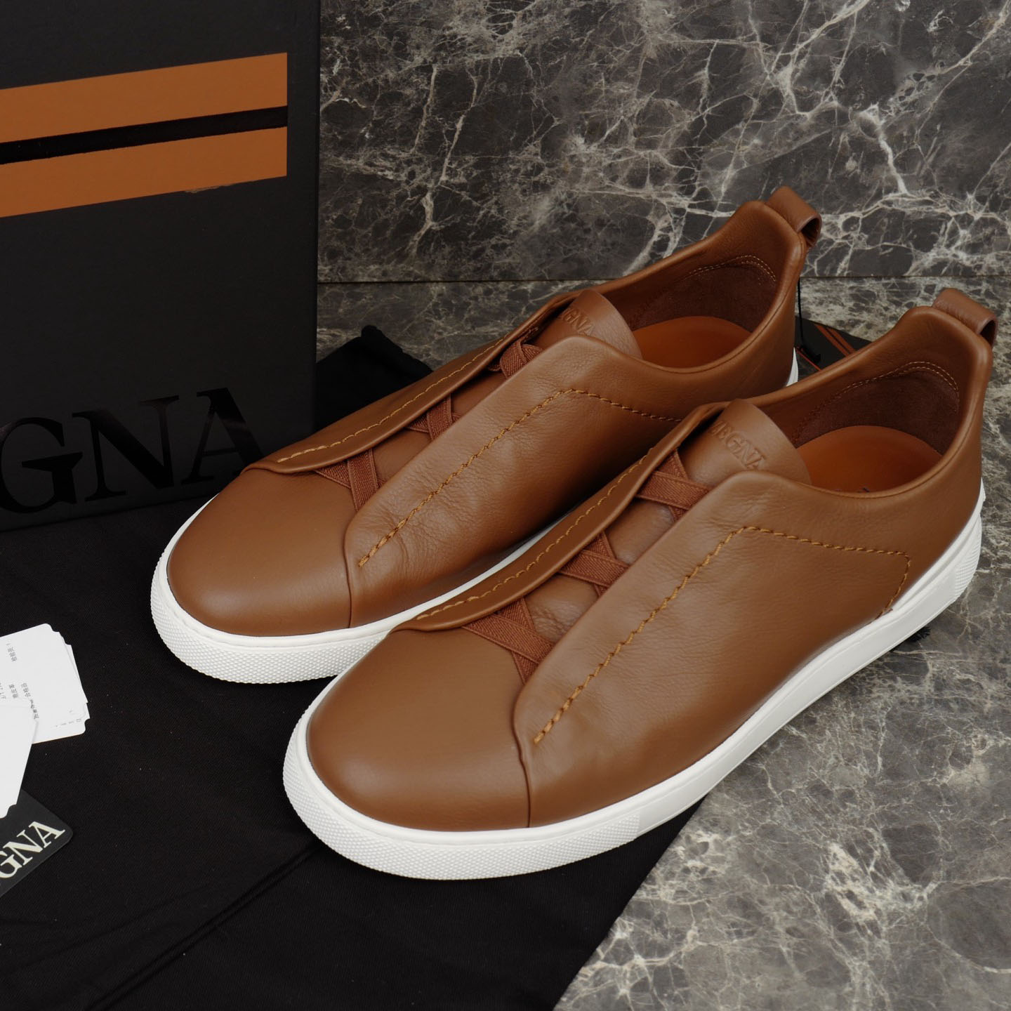 Zegna Beige Secondskin Triple Stitch™ Sneakers - EUR FASHION