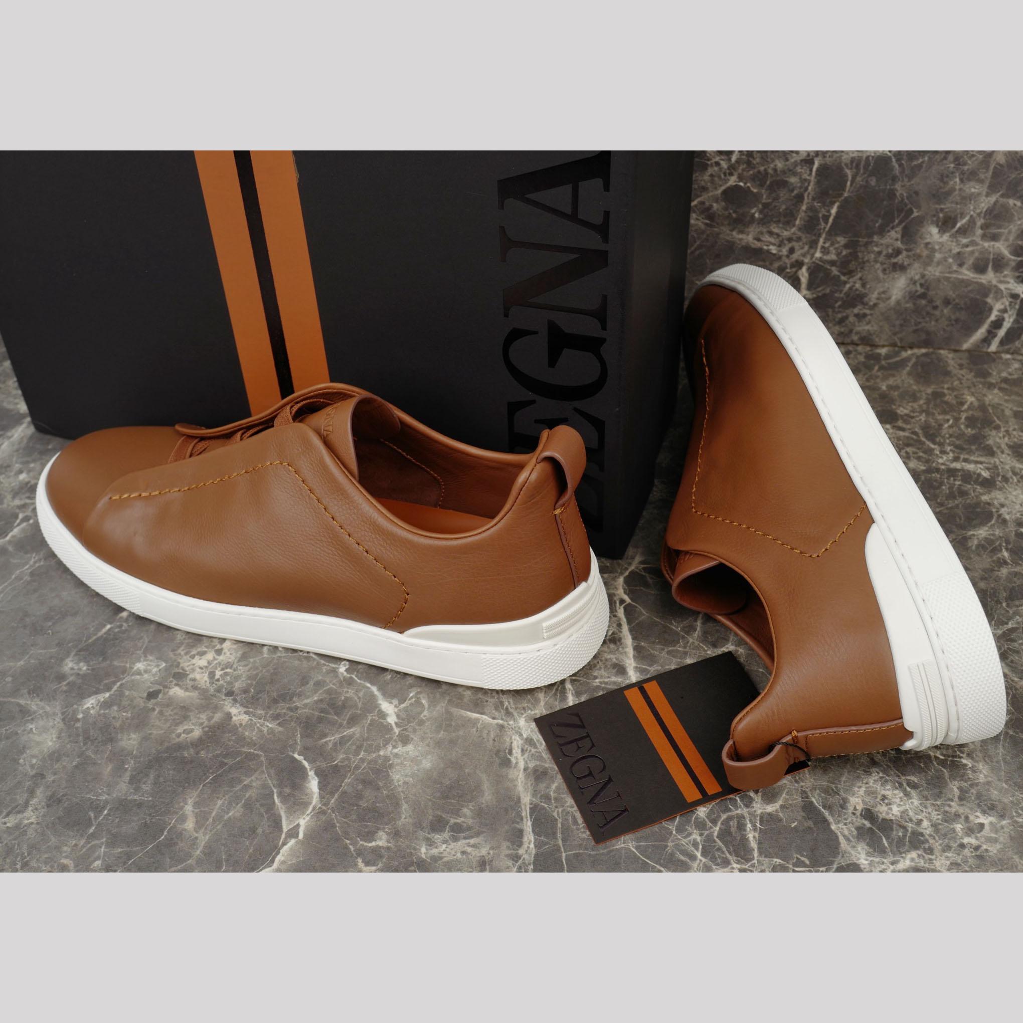Zegna Beige Secondskin Triple Stitch™ Sneakers - EUR FASHION
