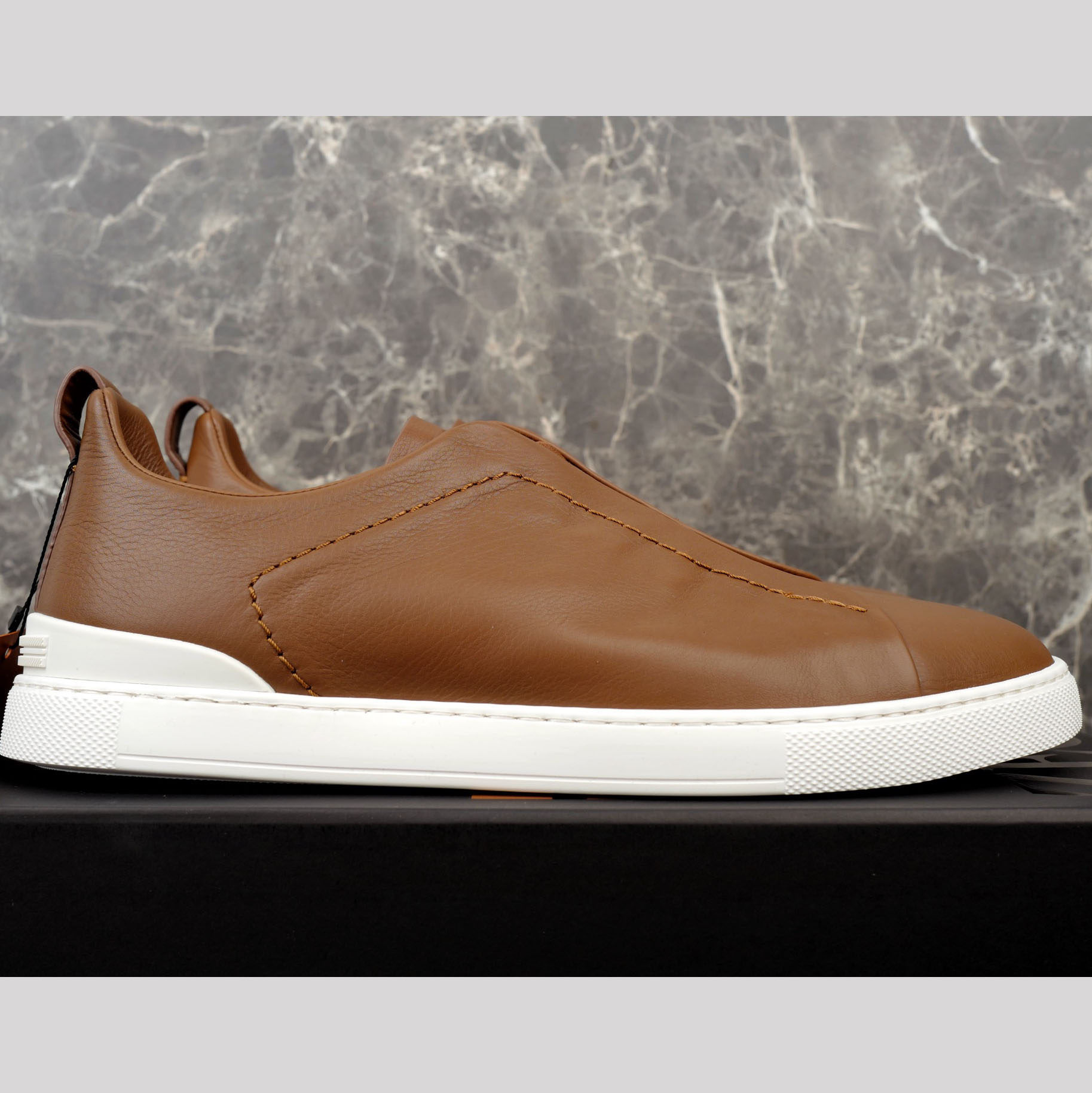 Zegna Beige Secondskin Triple Stitch™ Sneakers - EUR FASHION
