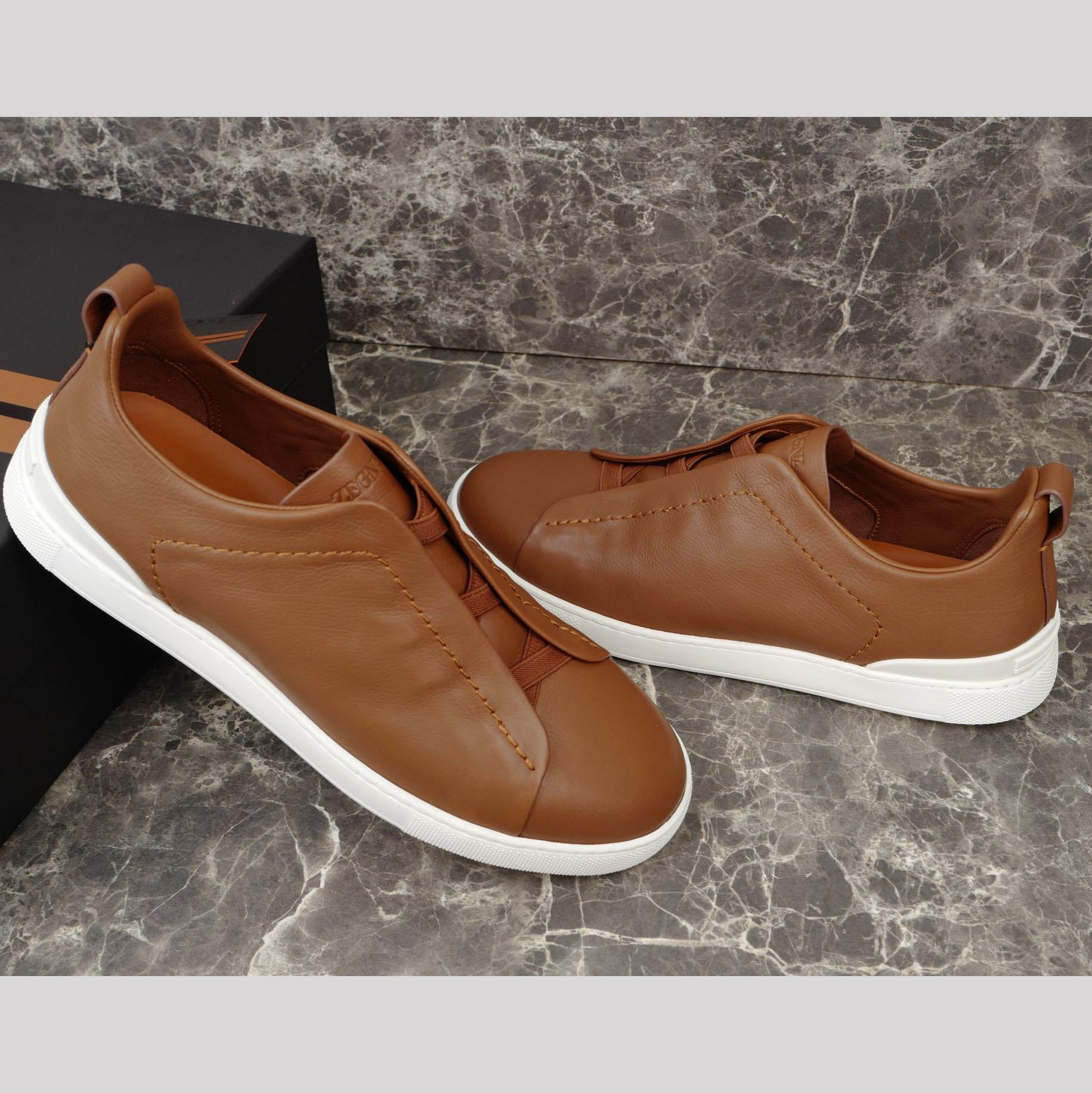 Zegna Beige Secondskin Triple Stitch™ Sneakers - EUR FASHION