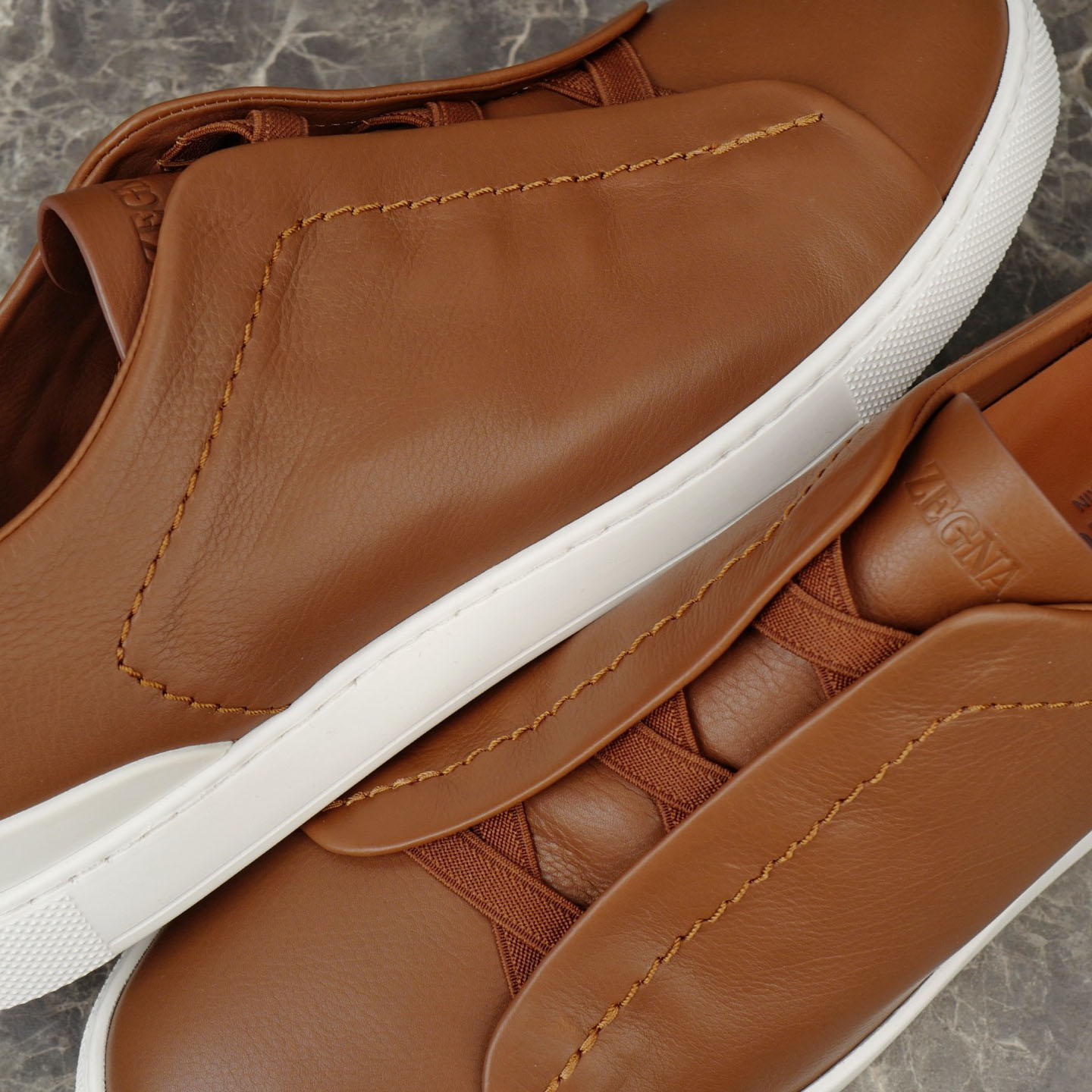 Zegna Beige Secondskin Triple Stitch™ Sneakers - EUR FASHION
