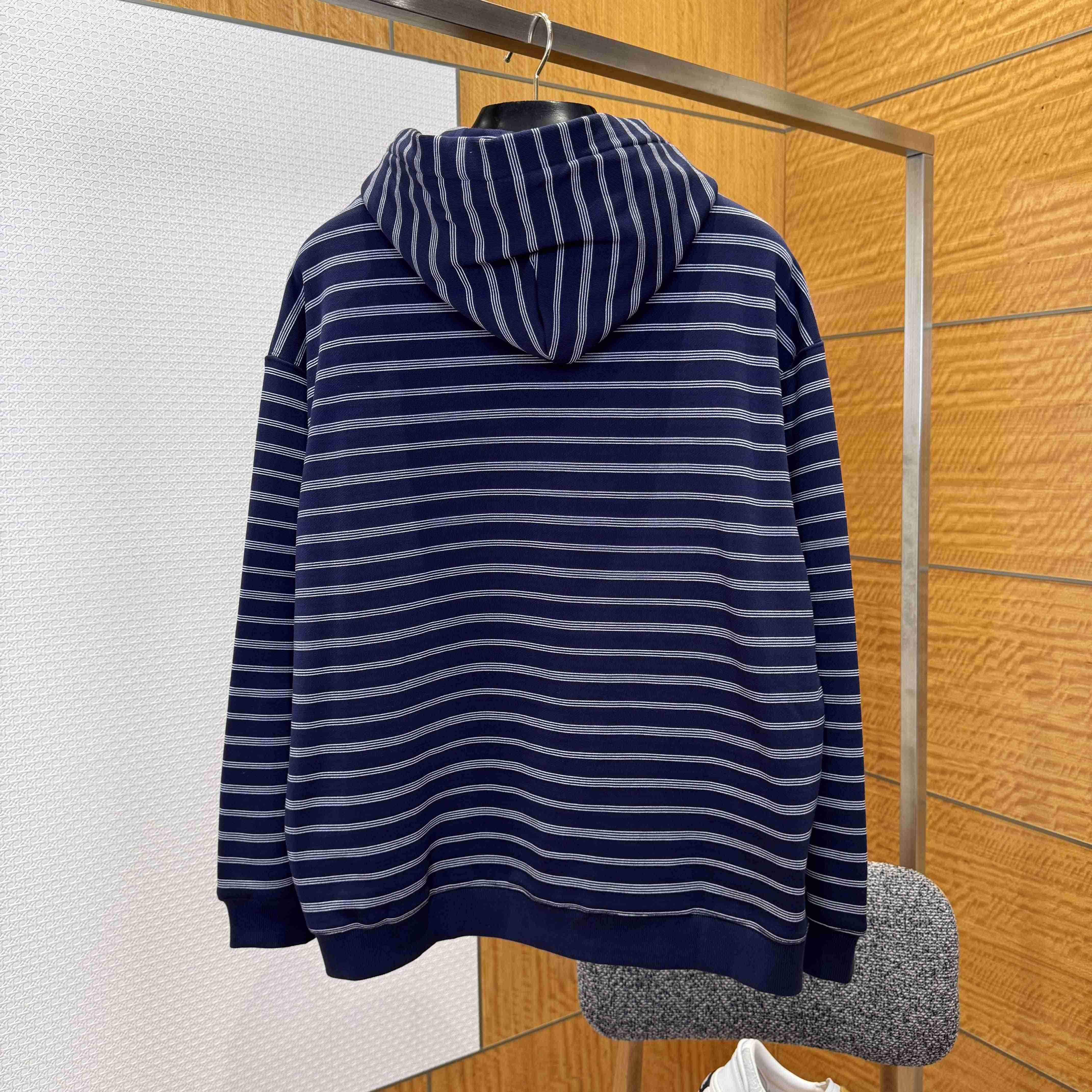 Miu Miu Striped Cotton Fleece Hoodie Jacket - EUR FASHION