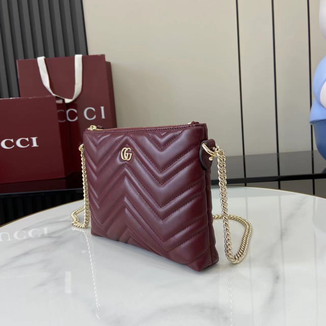 Gucci GG Marmont Pochette With Chain - EUR FASHION