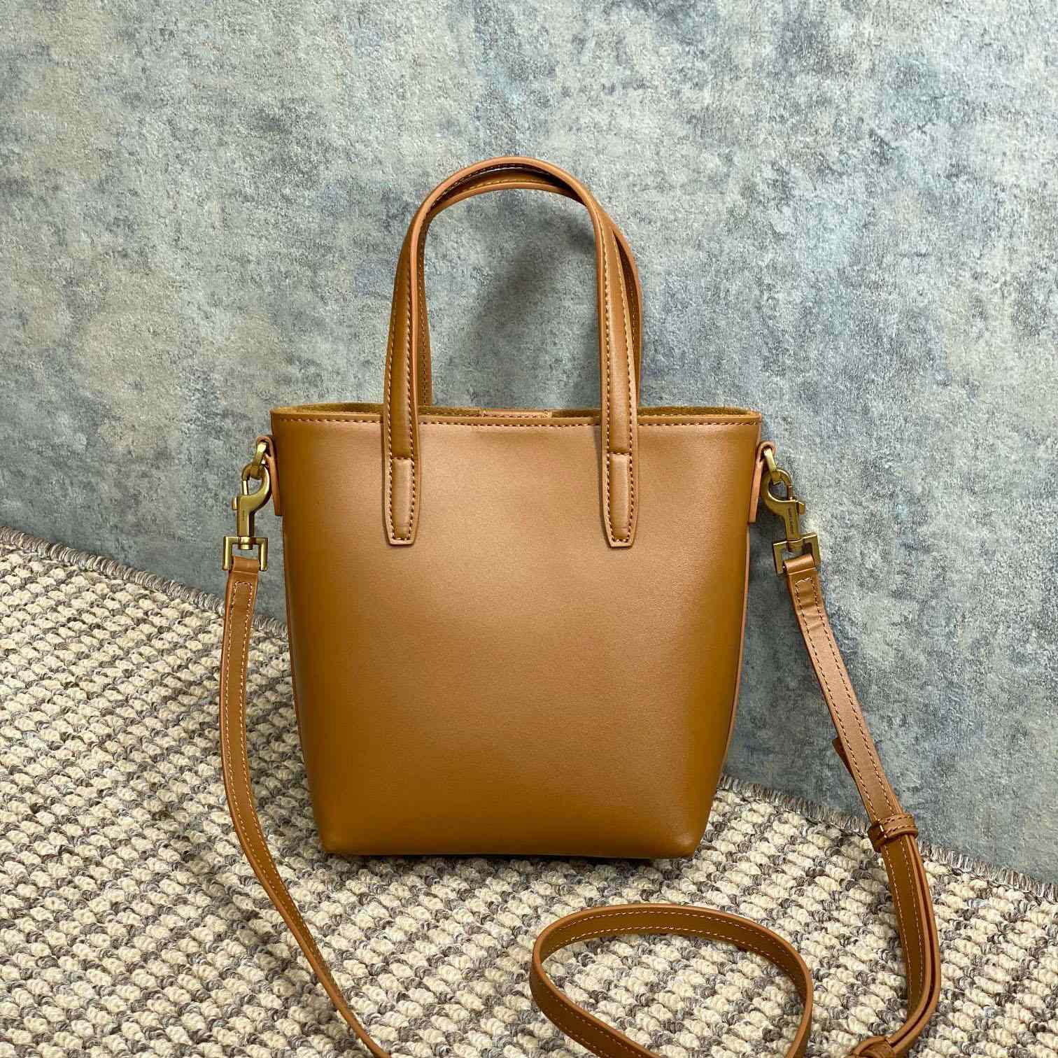 Saint Laurent Mini Toy Shopping Saint Laurent In Box Leather - EUR FASHION
