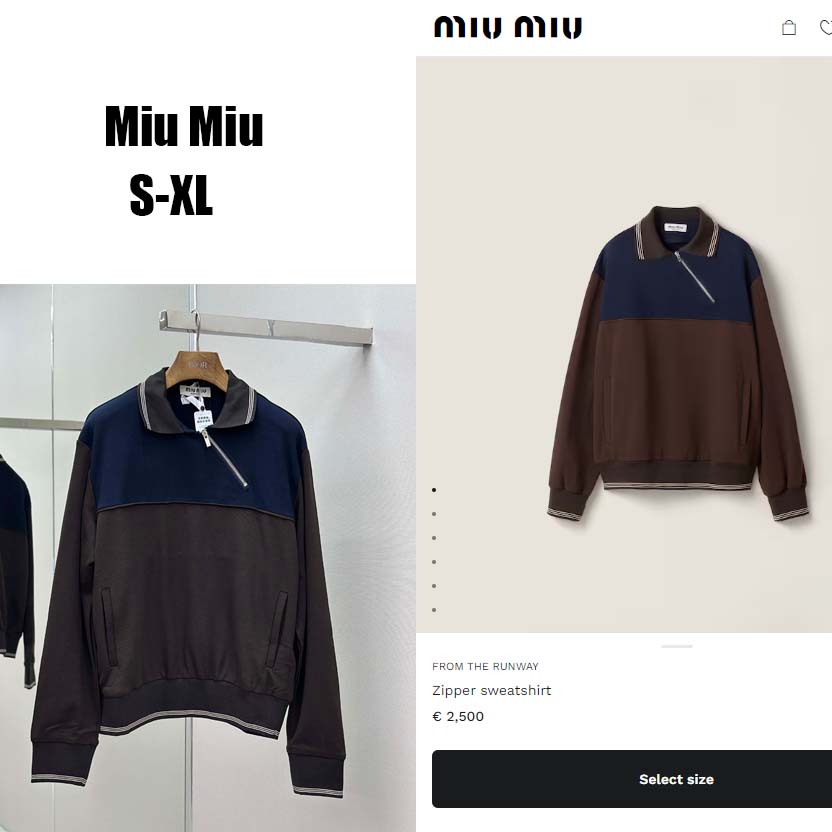 Miu Miu Zipper Sweatshirt - EUR FASHION