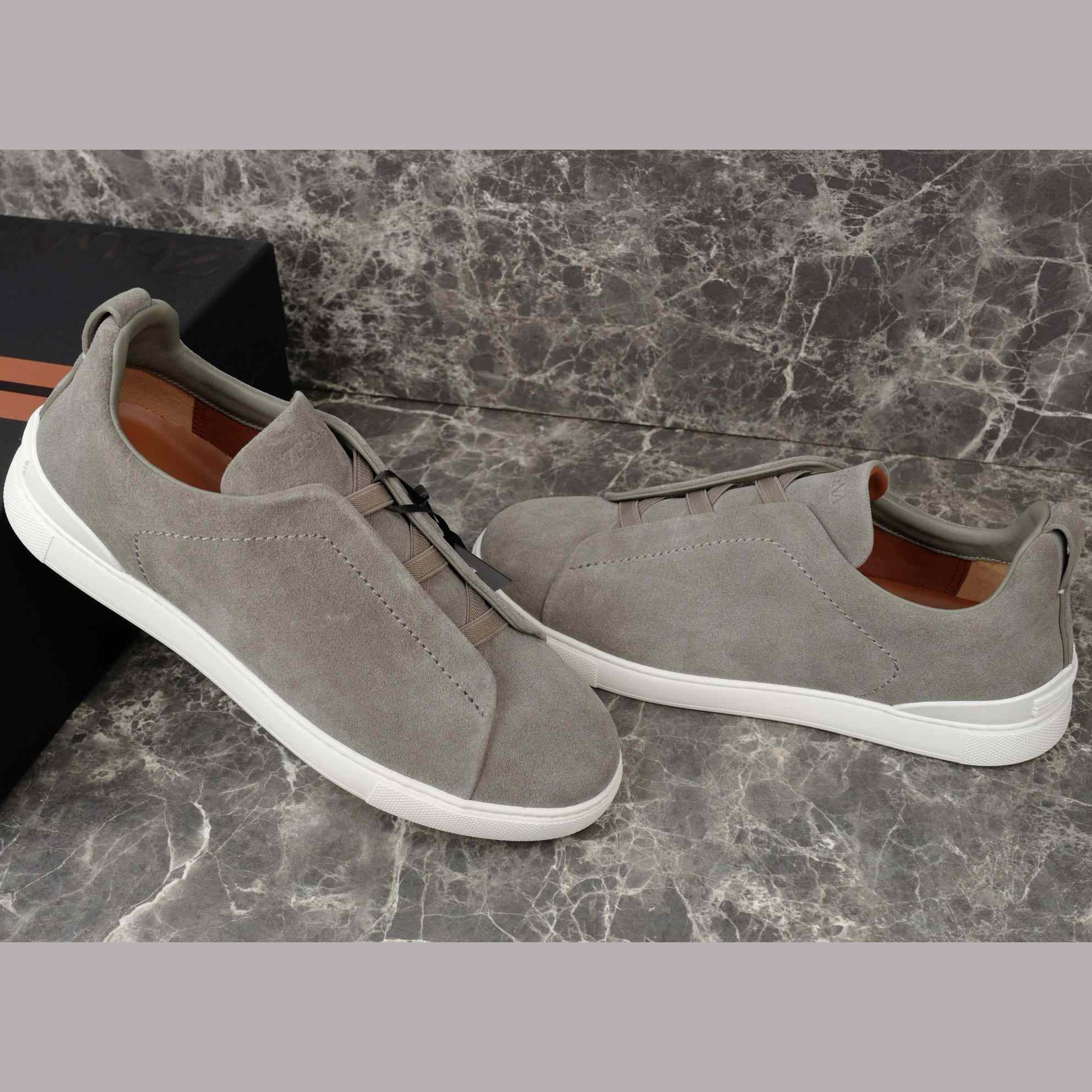 Zegna Utility Blue suede Triple Stitch™ Sneakers - EUR FASHION