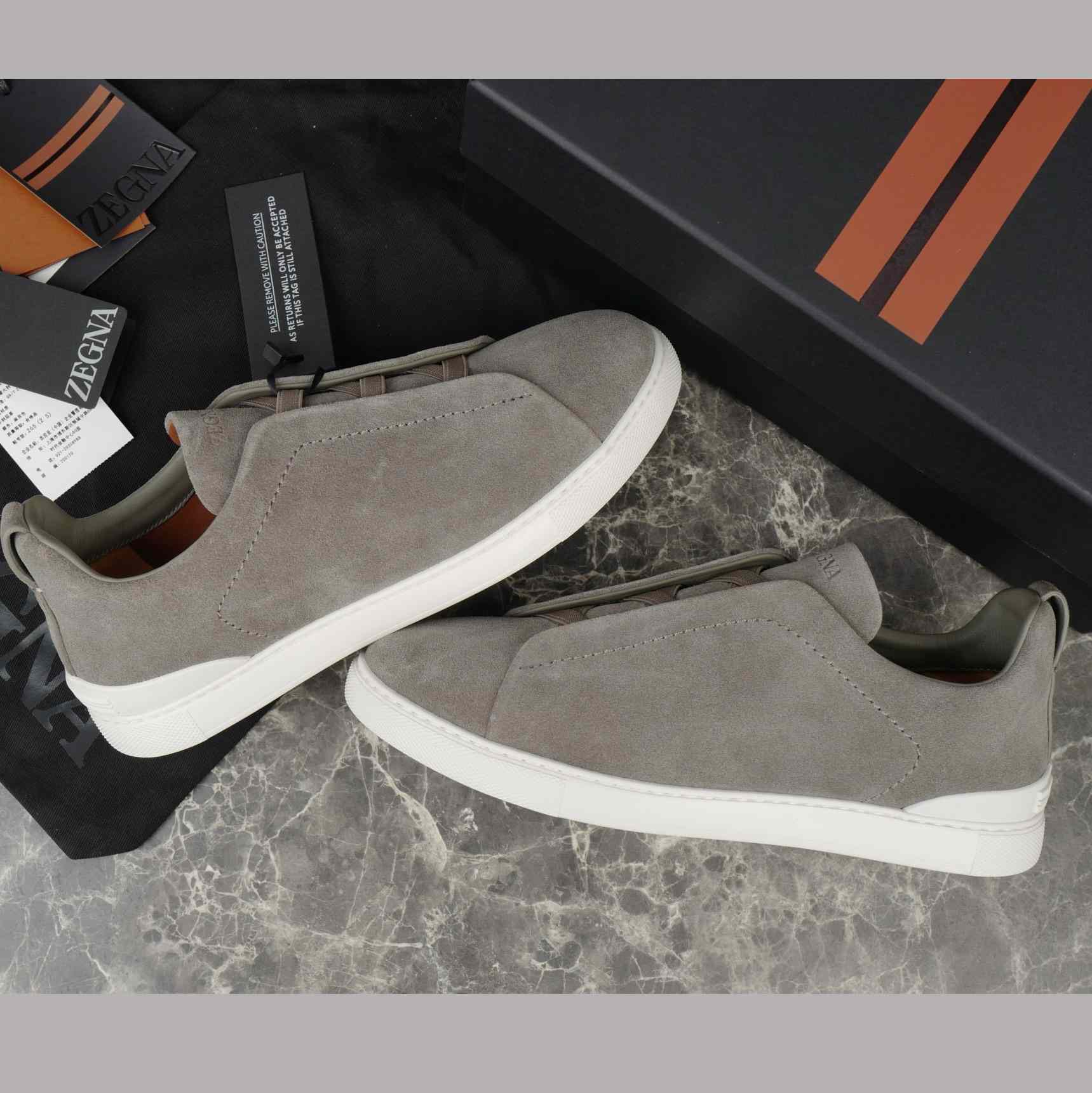 Zegna Utility Blue suede Triple Stitch™ Sneakers - EUR FASHION