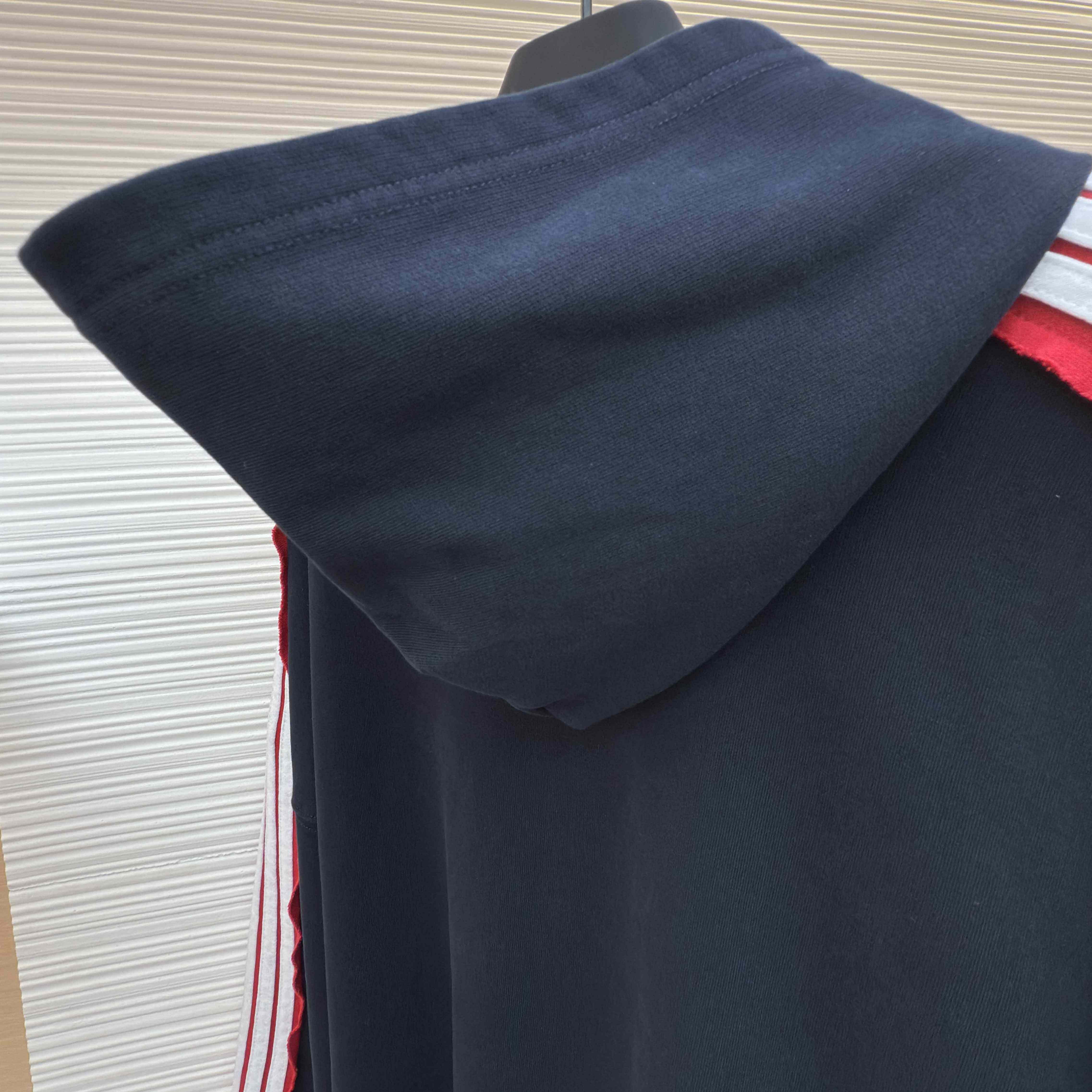 Balenciaga Unity Sports Icon Large Hoodie in faded black and white dry fleece - EUR FASHION