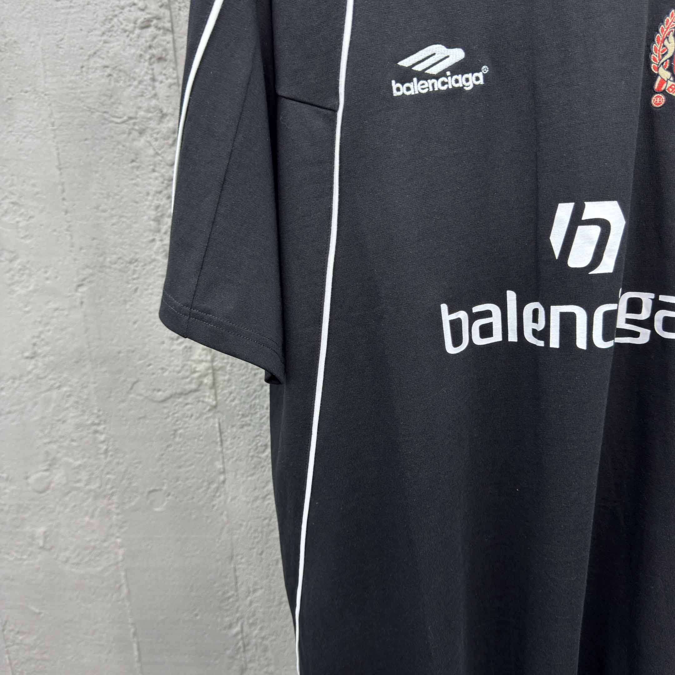 Balenciaga Paris Soccer T-Shirt Oversized In Black - EUR FASHION