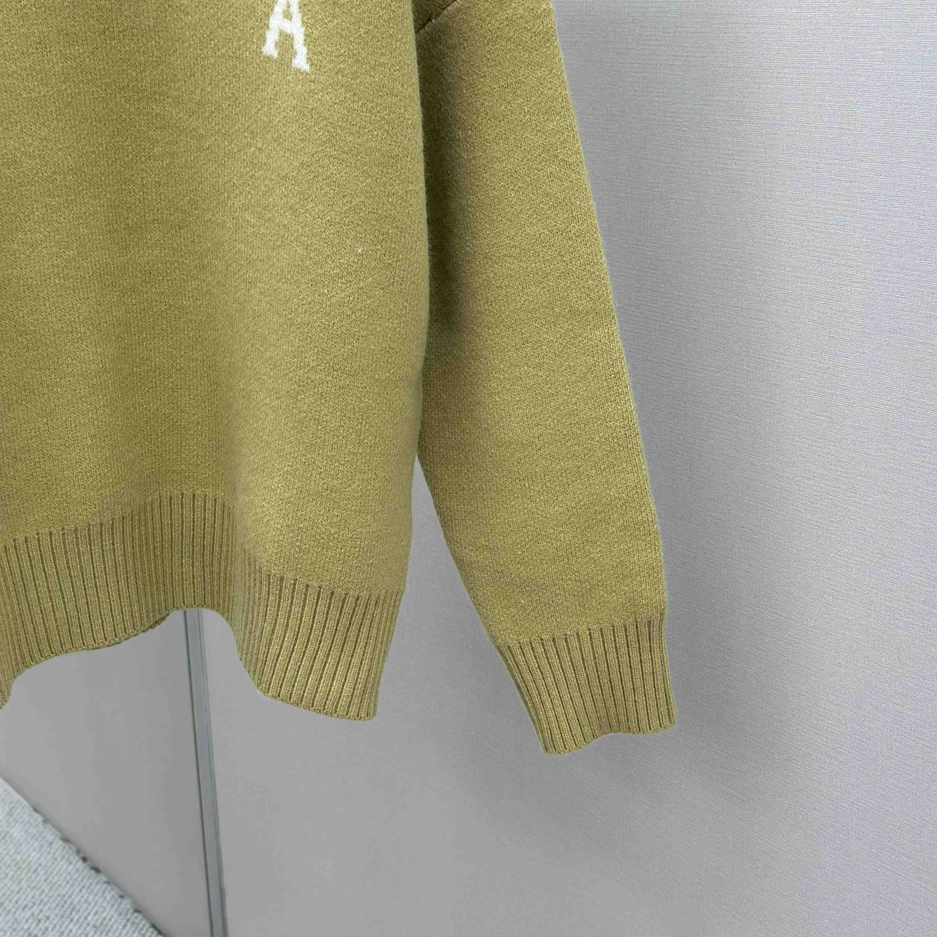 AMI Paris Yellow Alpaca Ami De Coeur Crewneck Sweater - EUR FASHION