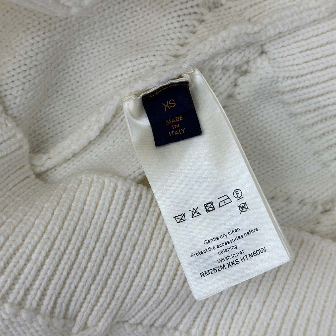 Louis Vuitton Embellished Cable Knit Wool Blend Pullover   1AGJUZ - EUR FASHION