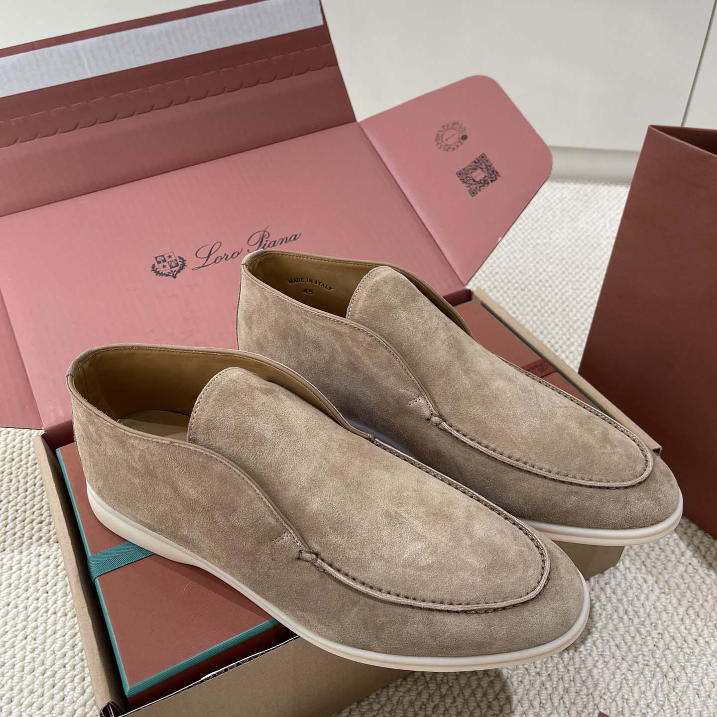 Loro Piana White Sole Summer Walk Loafers - EUR FASHION