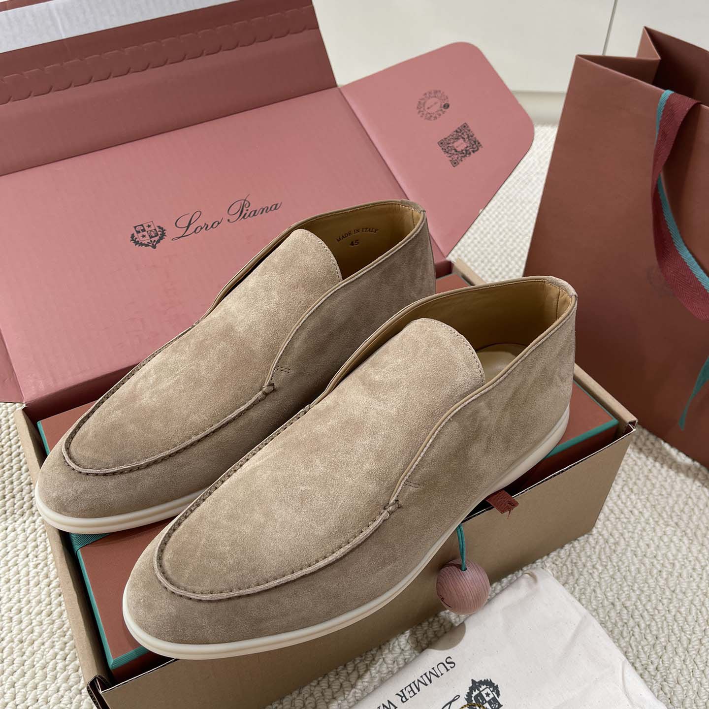 Loro Piana White Sole Summer Walk Loafers - EUR FASHION