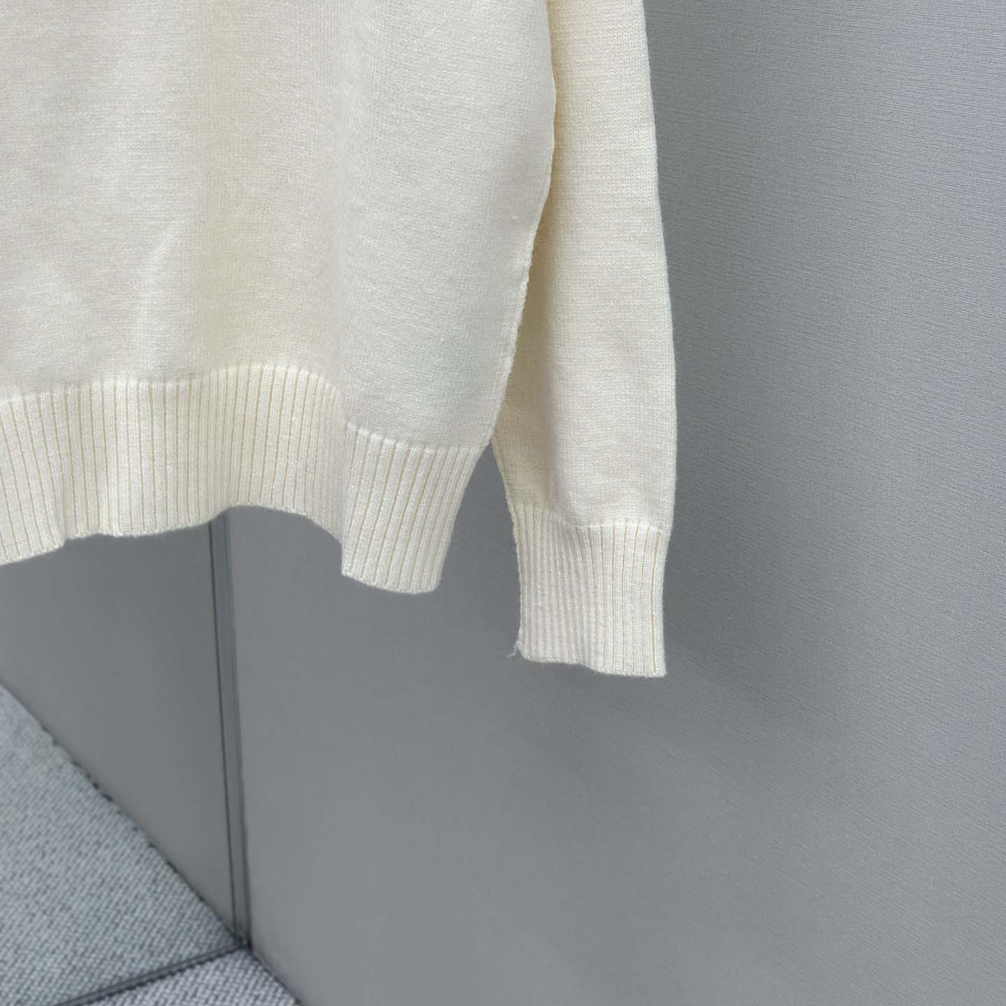 AMI Paris White Wool Ami De Coeur Polo - EUR FASHION