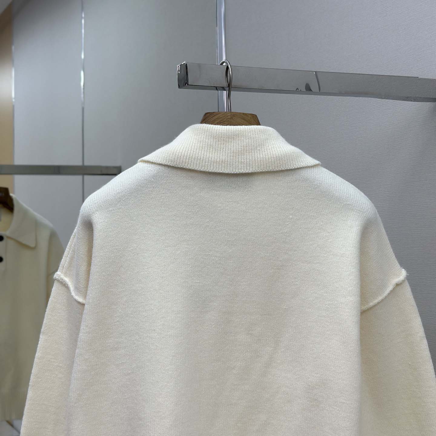 AMI Paris White Wool Ami De Coeur Polo - EUR FASHION