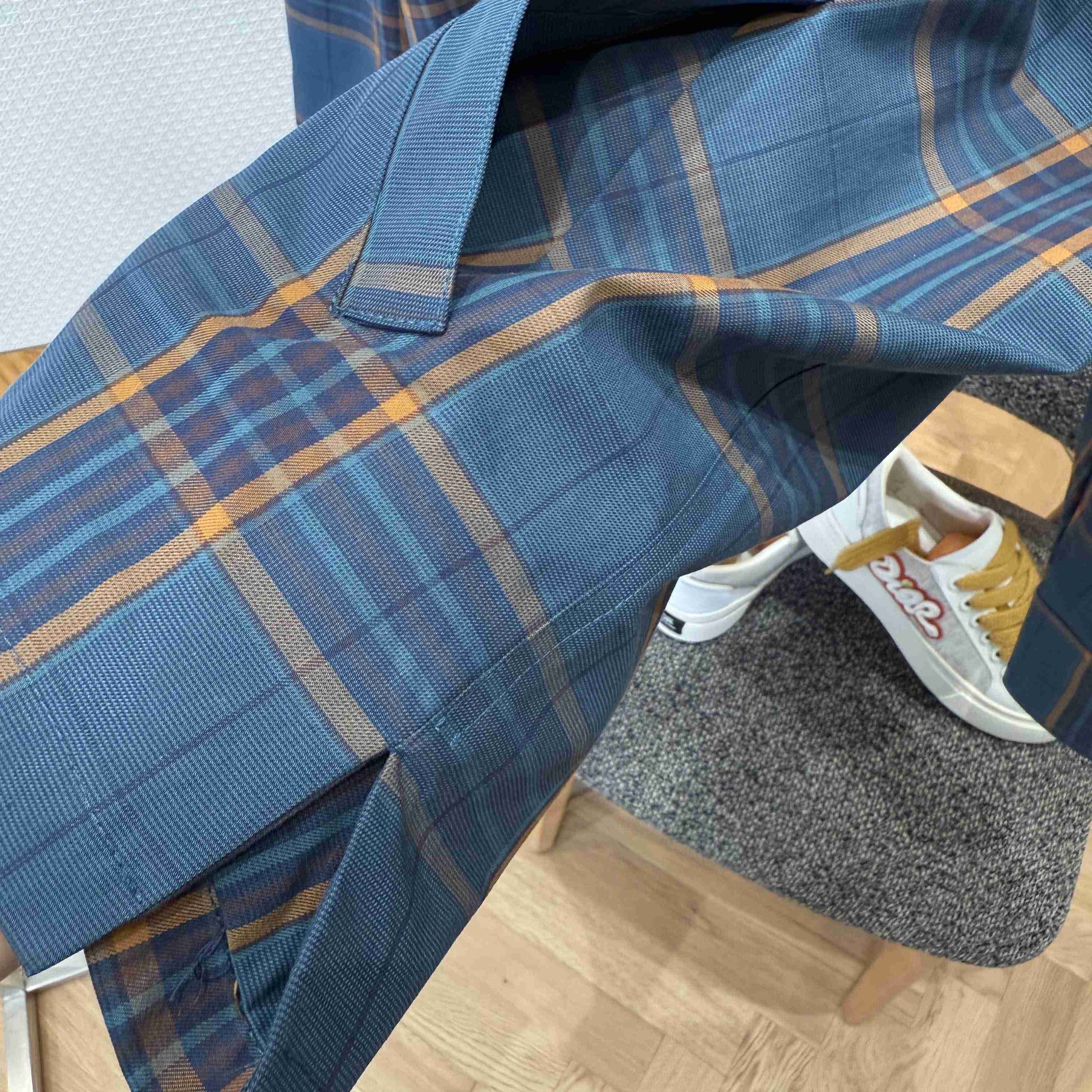 Balenciaga Zip-Up Shirt In Blue And Orange - EUR FASHION