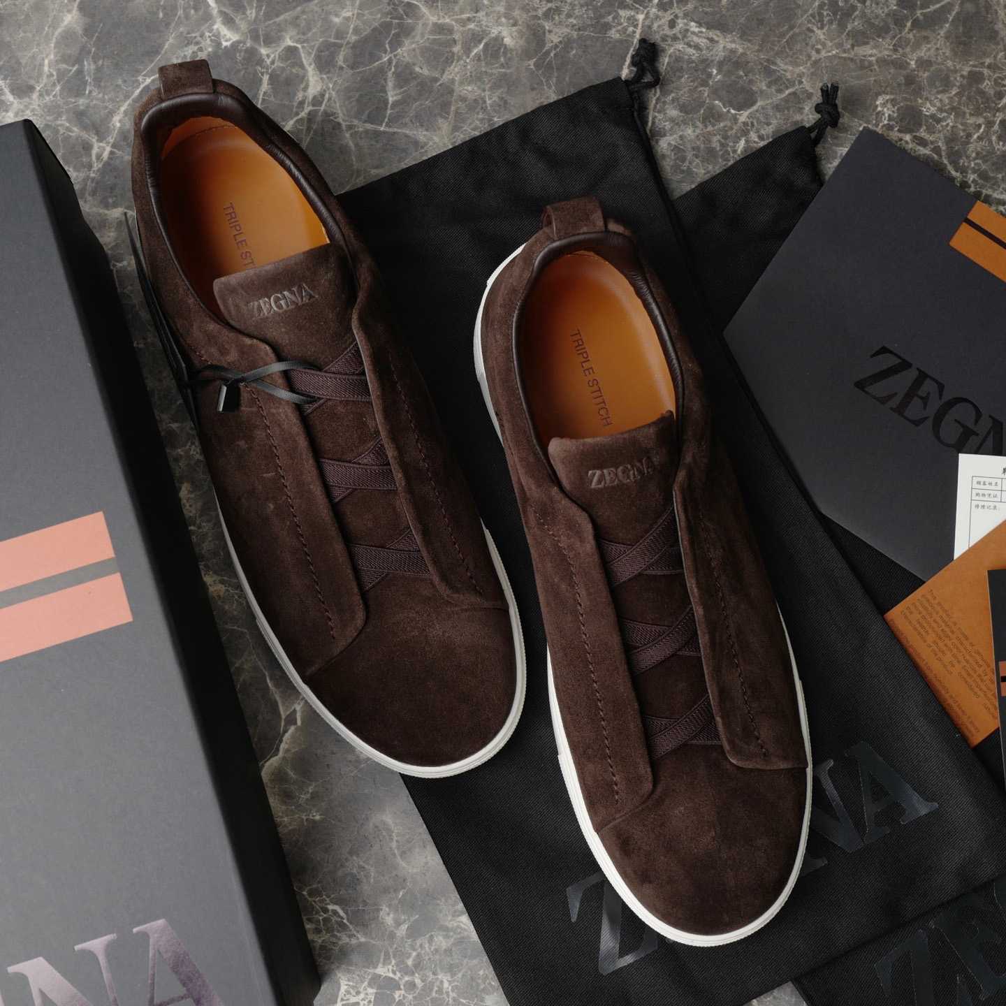 Zegna Utility Blue suede Triple Stitch™ Sneakers - EUR FASHION