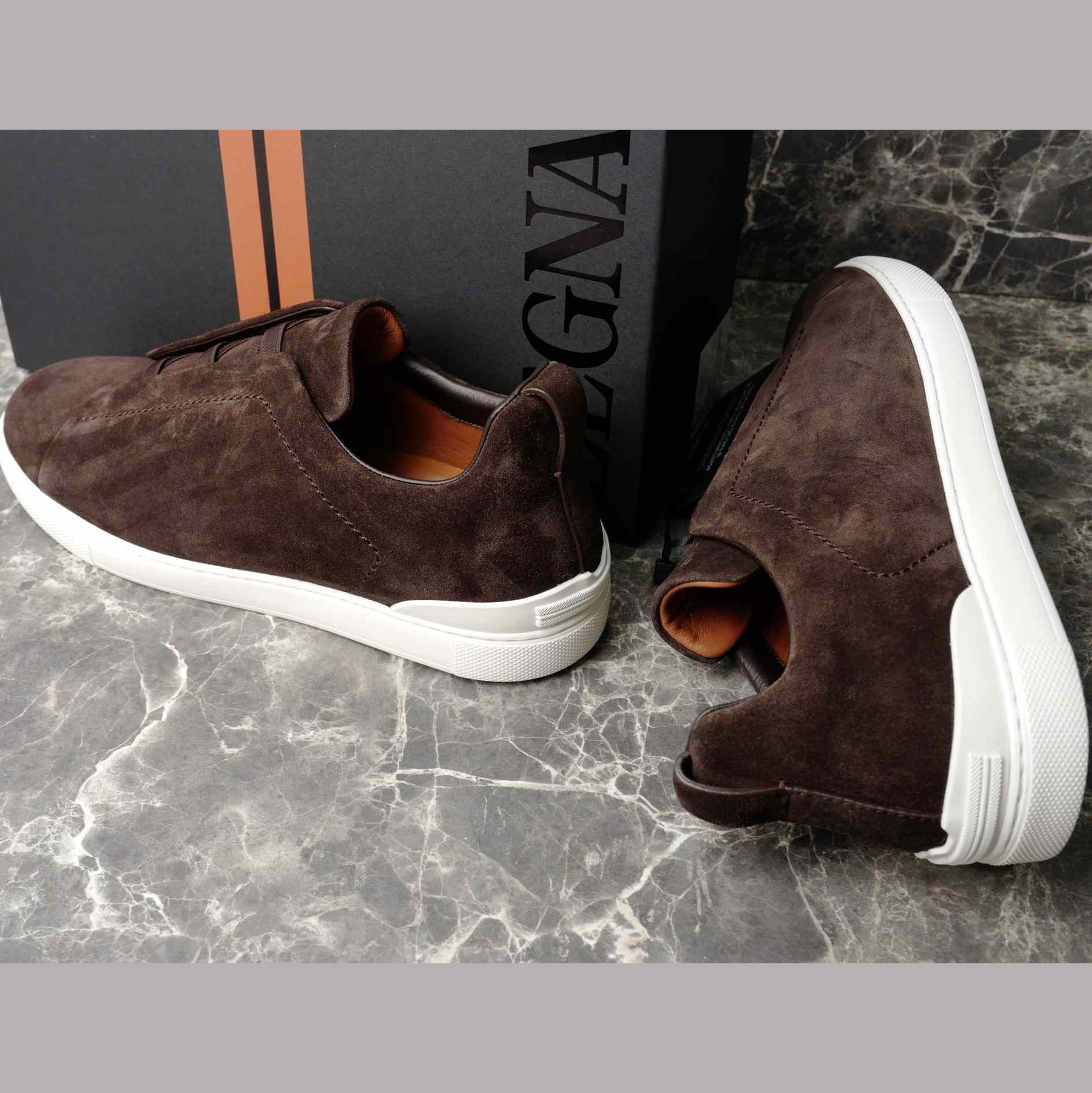 Zegna Utility Blue suede Triple Stitch™ Sneakers - EUR FASHION