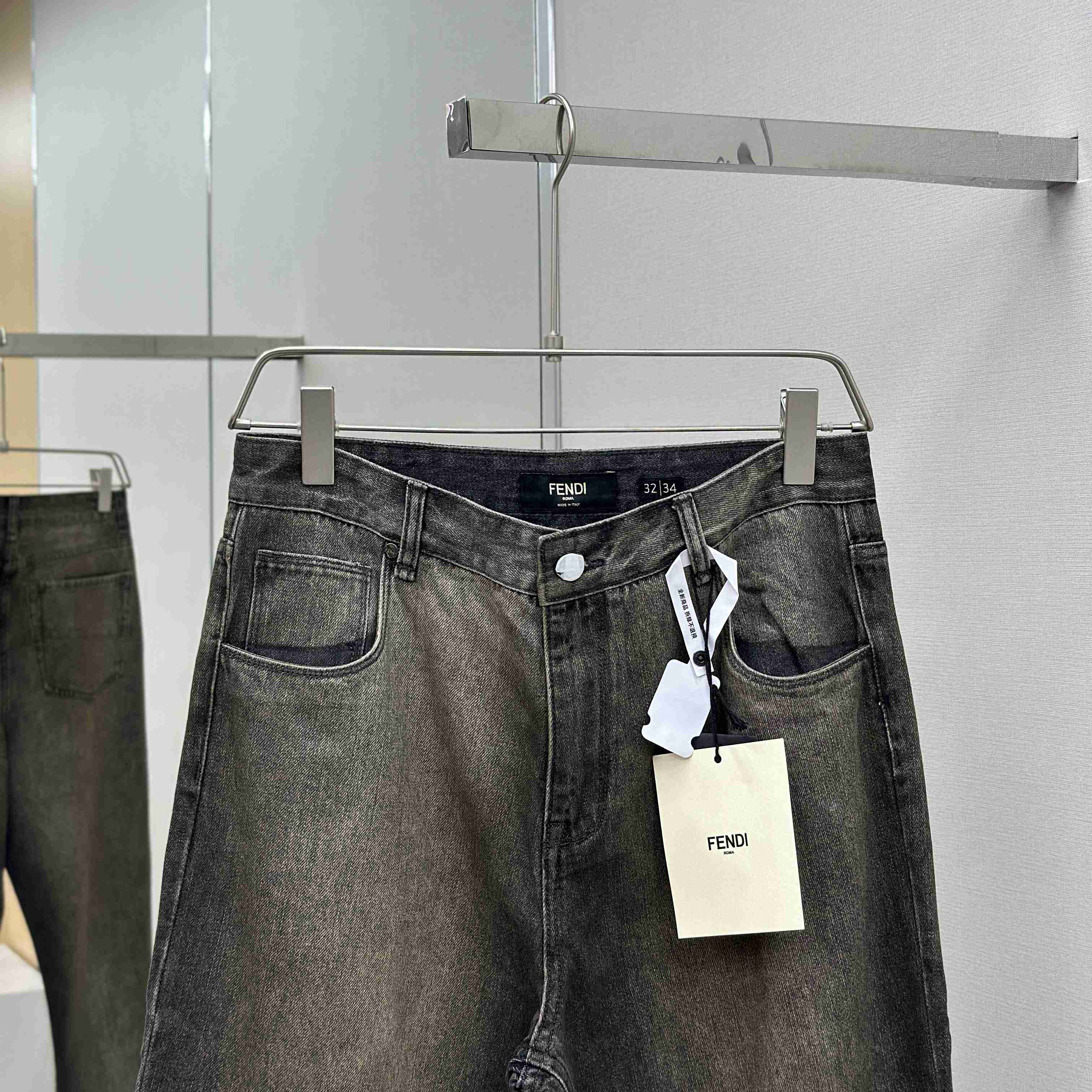 Fendi Grey Overdyed Jeans - EUR FASHION