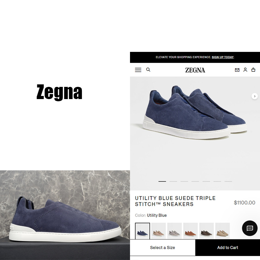 Zegna Utility Blue suede Triple Stitch™ Sneakers - EUR FASHION