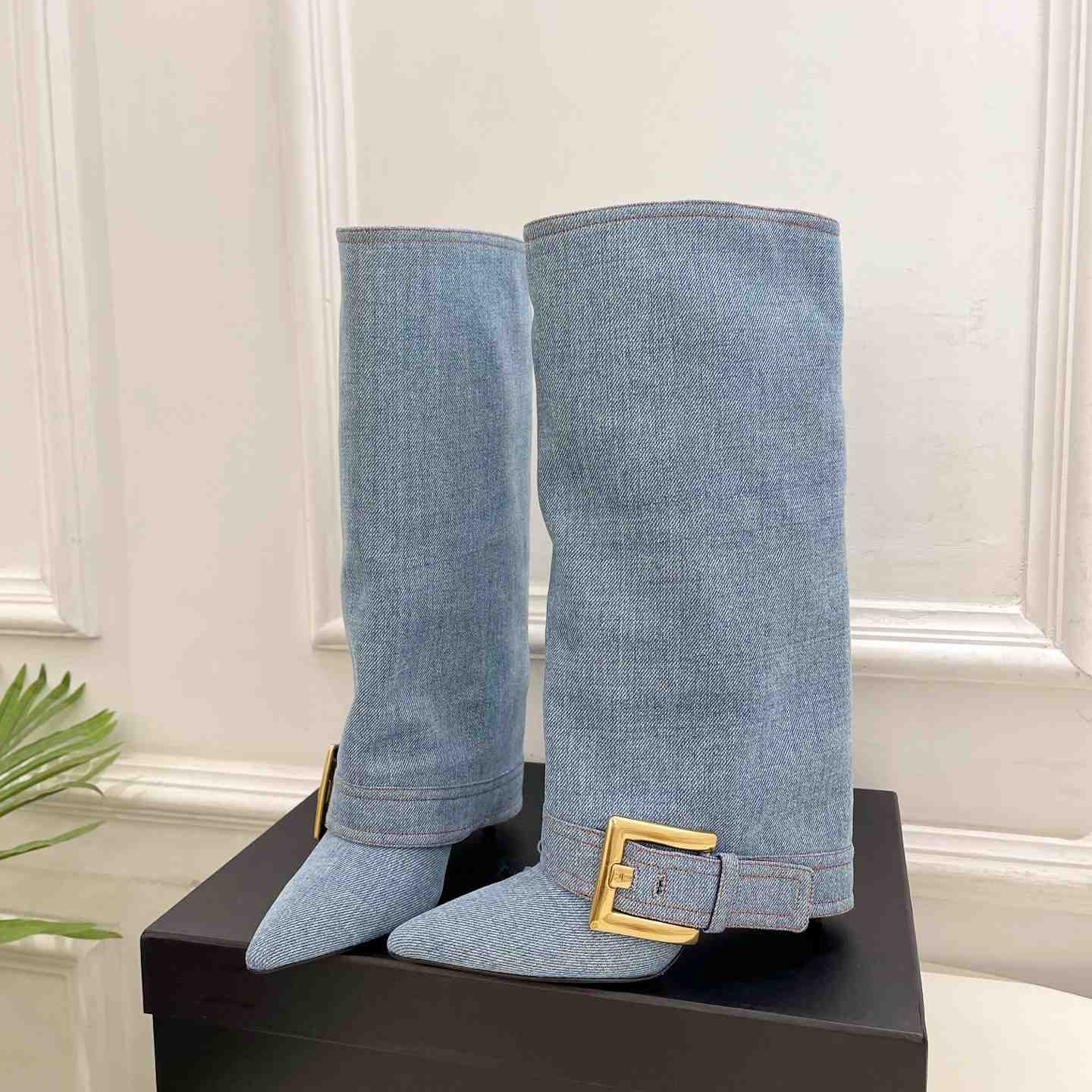 Balmain Anthem Denim Boots - EUR FASHION
