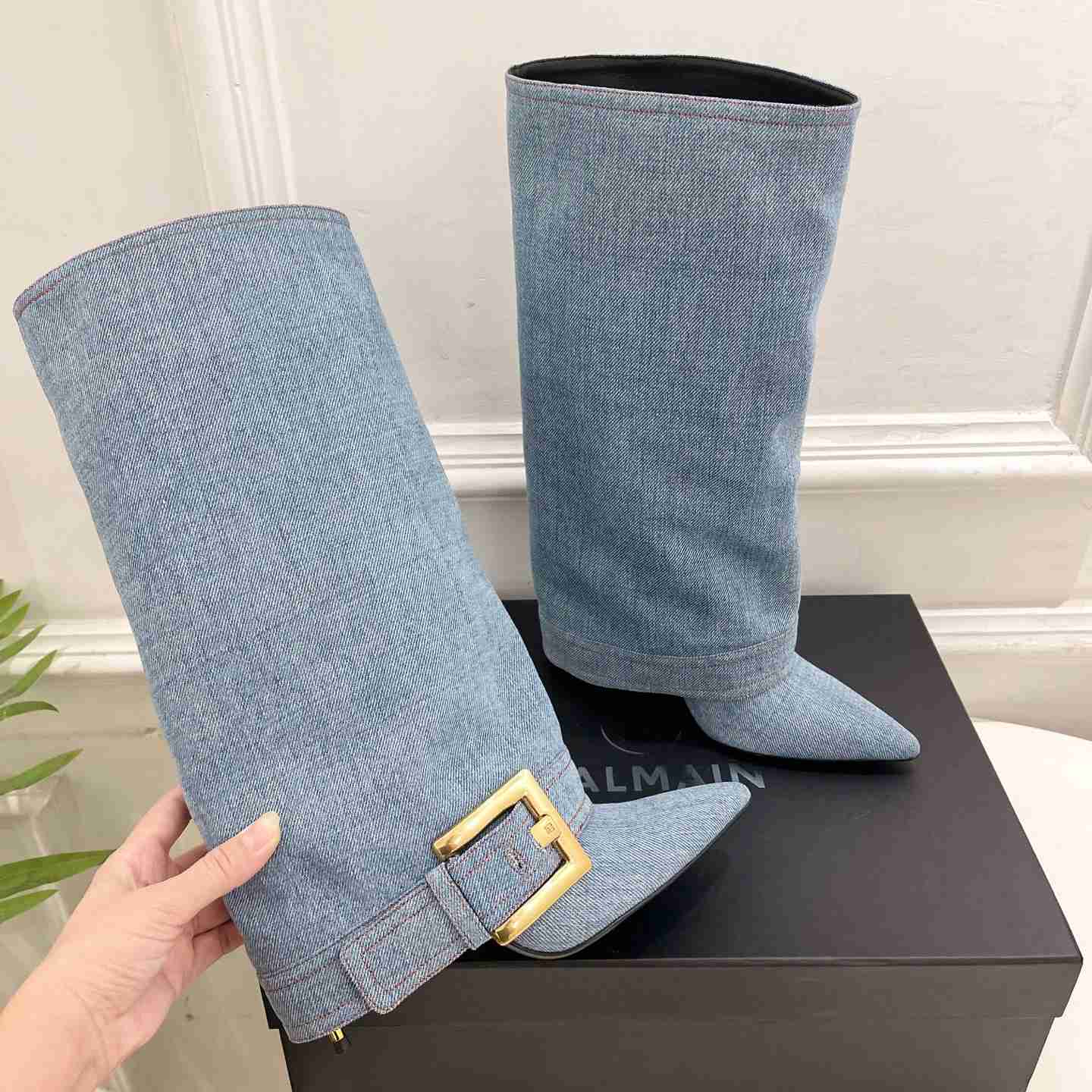 Balmain Anthem Denim Boots - EUR FASHION