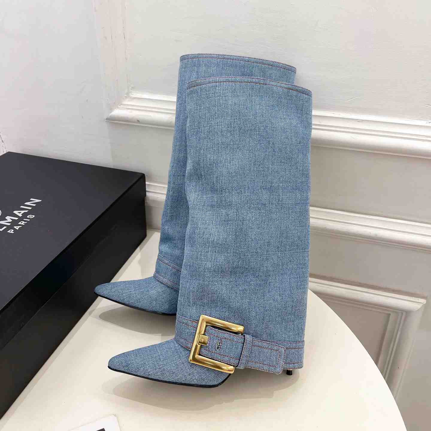 Balmain Anthem Denim Boots - EUR FASHION