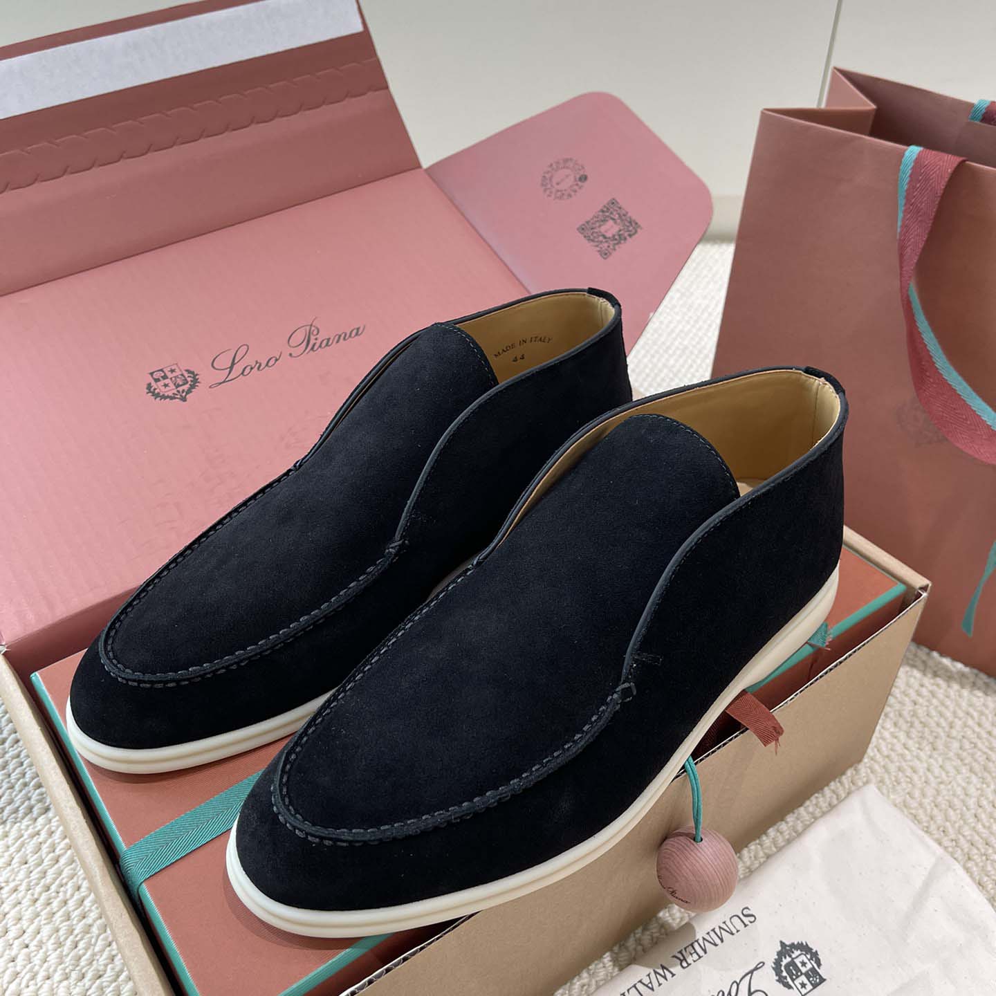 Loro Piana White Sole Summer Walk Loafers - EUR FASHION