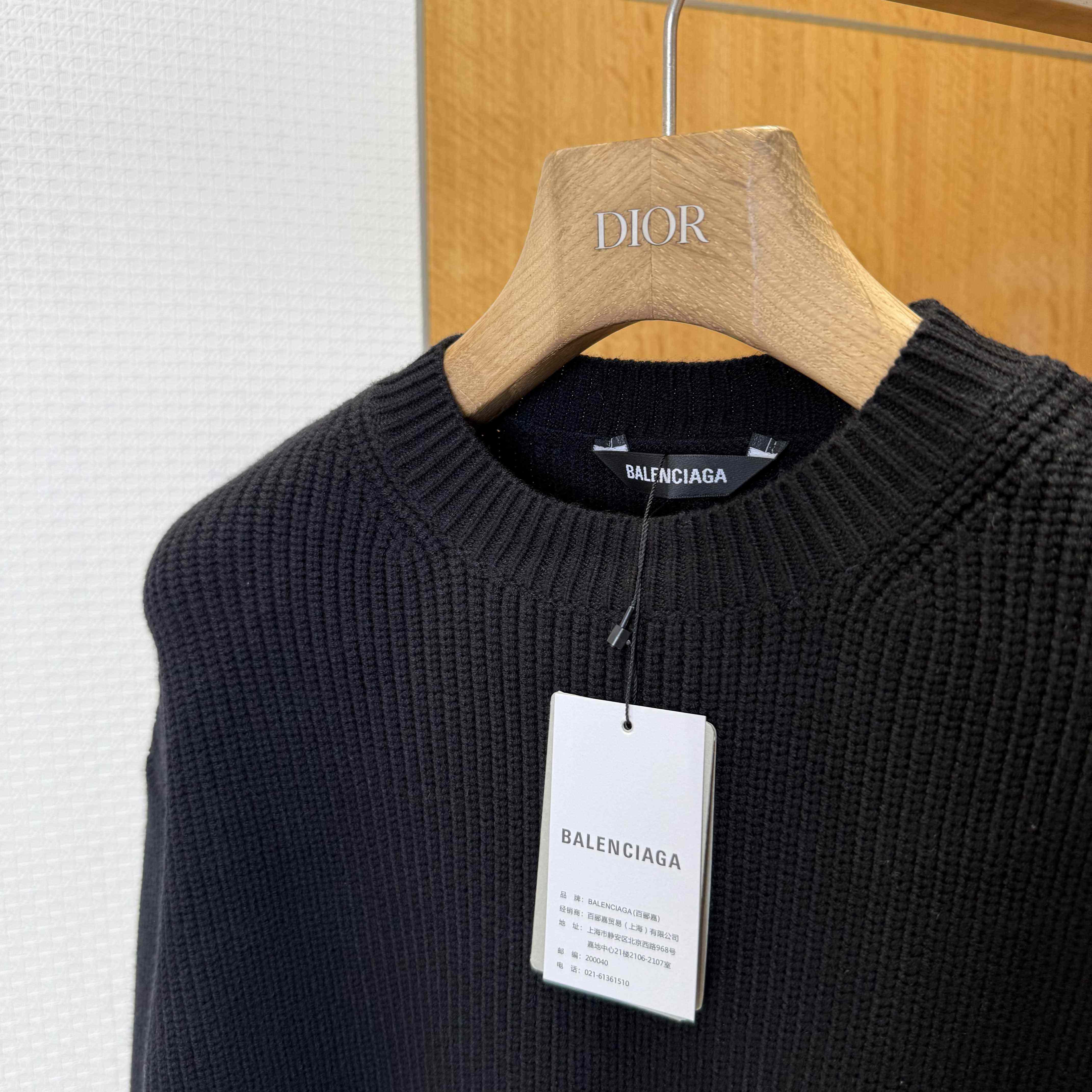 Balenciaga Logo-patch Stretch-wool Jumper - EUR FASHION