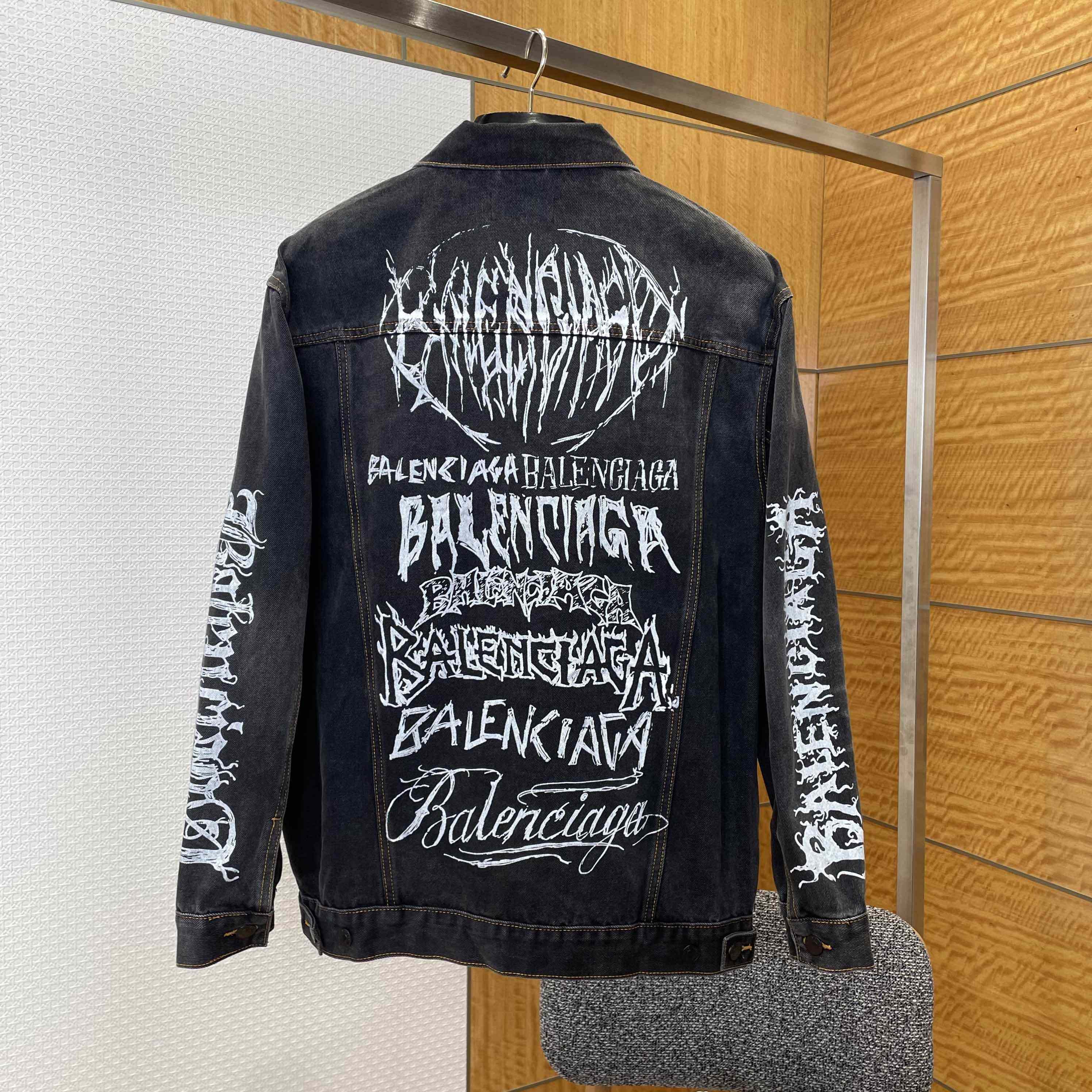 Balenciaga Graffiti Denim Jacket - EUR FASHION