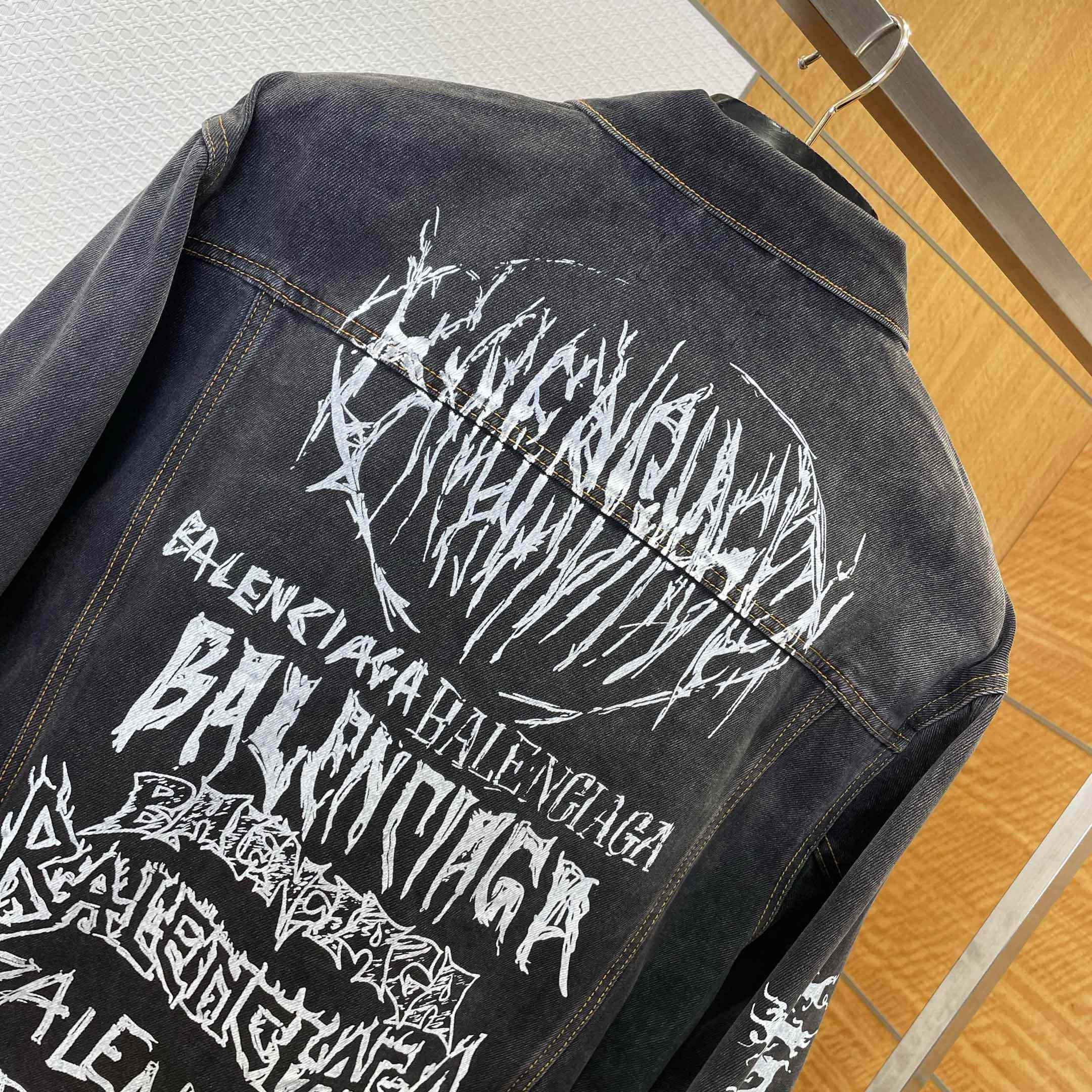 Balenciaga Graffiti Denim Jacket - EUR FASHION