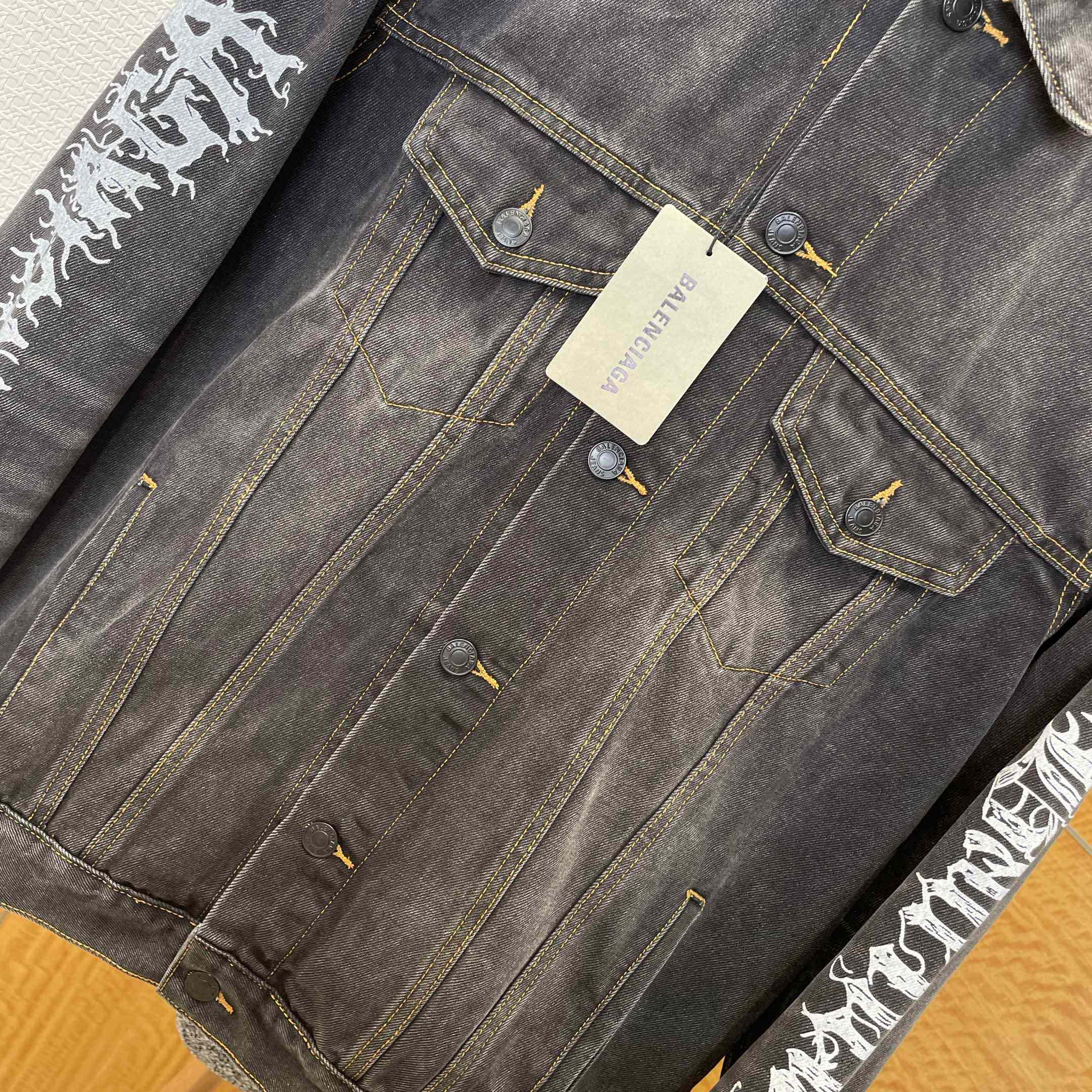 Balenciaga Graffiti Denim Jacket - EUR FASHION