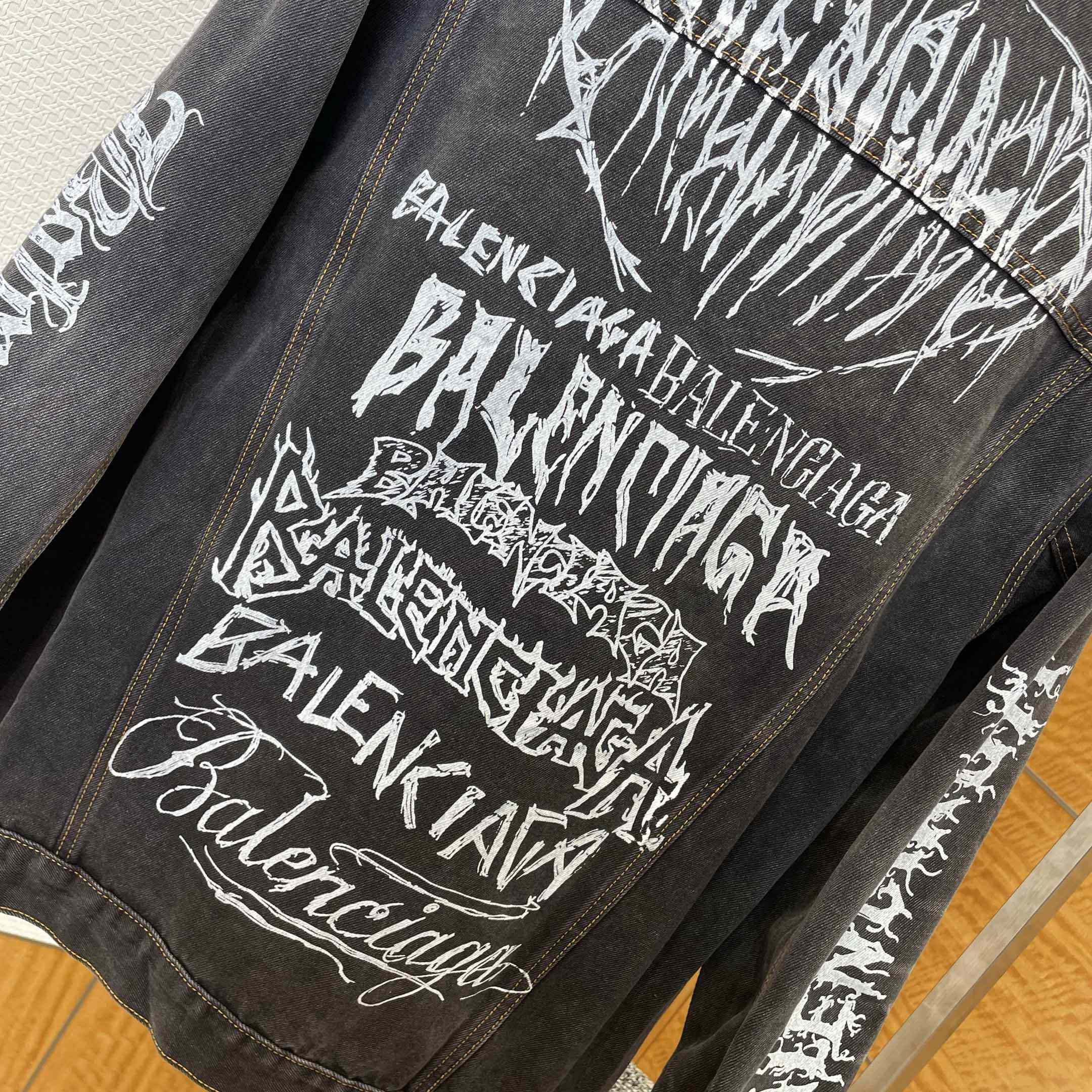 Balenciaga Graffiti Denim Jacket - EUR FASHION