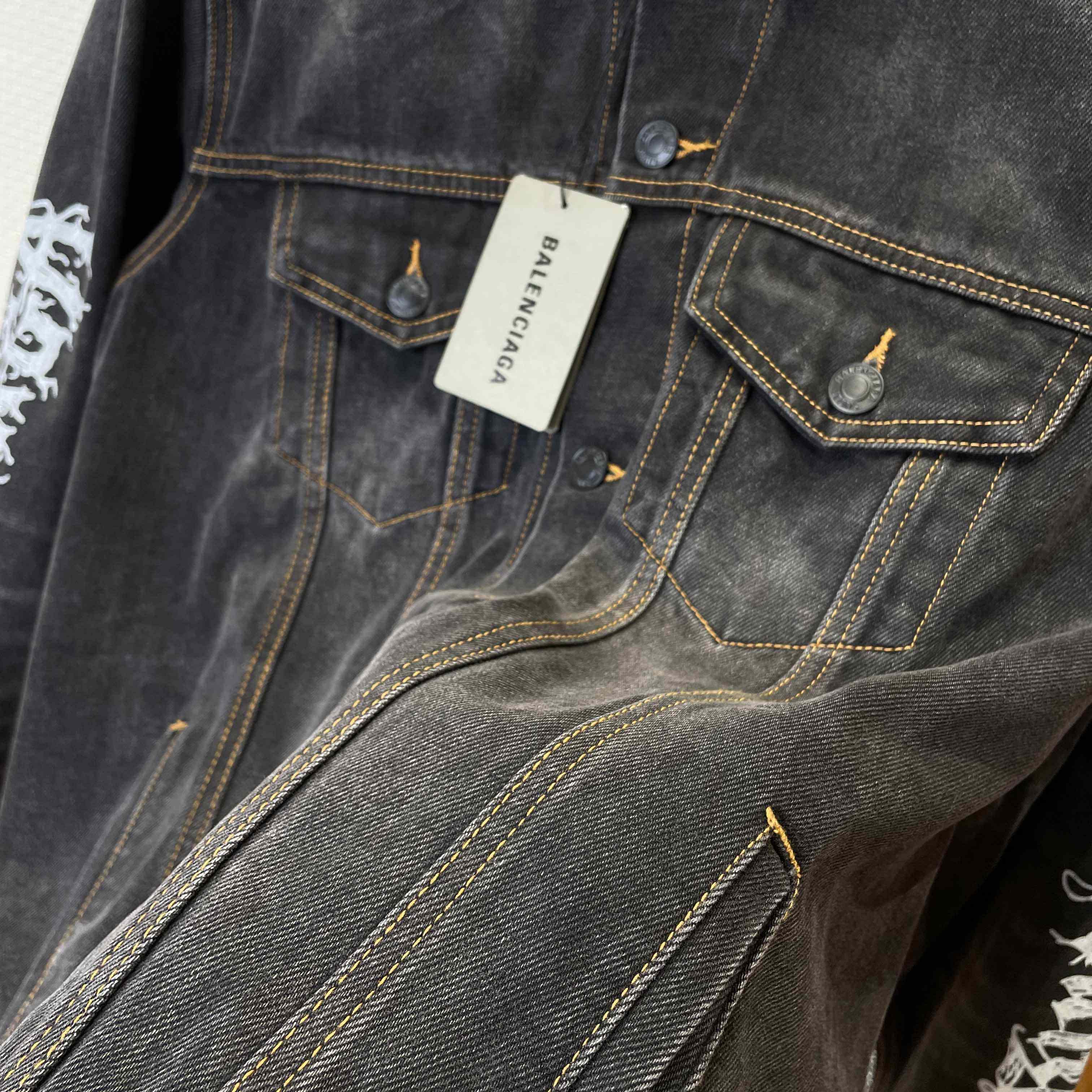 Balenciaga Graffiti Denim Jacket - EUR FASHION