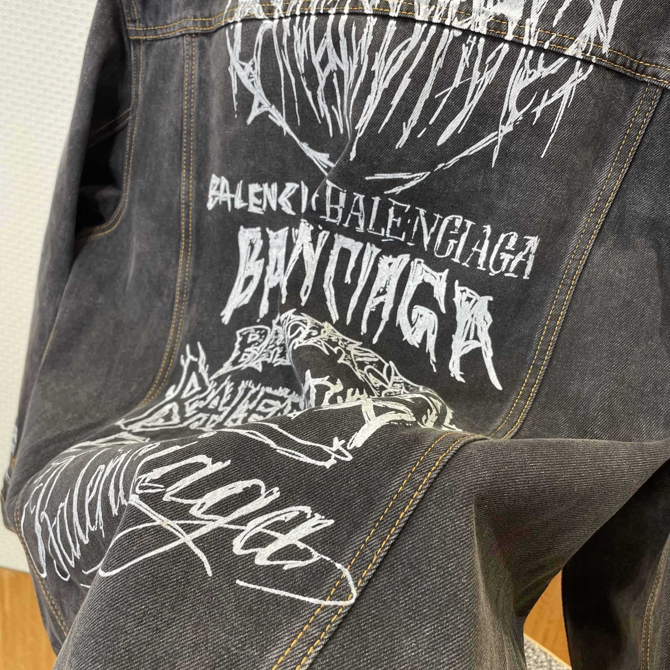 Balenciaga Graffiti Denim Jacket - EUR FASHION