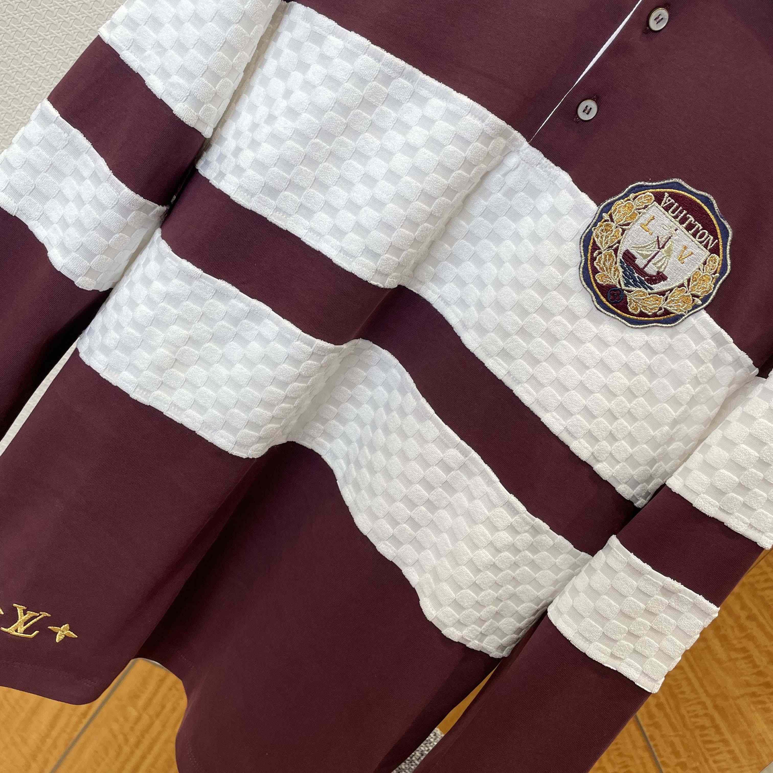 Louis Vuitton Damier Striped Long-Sleeved Polo Shirt   1AIKBY - EUR FASHION