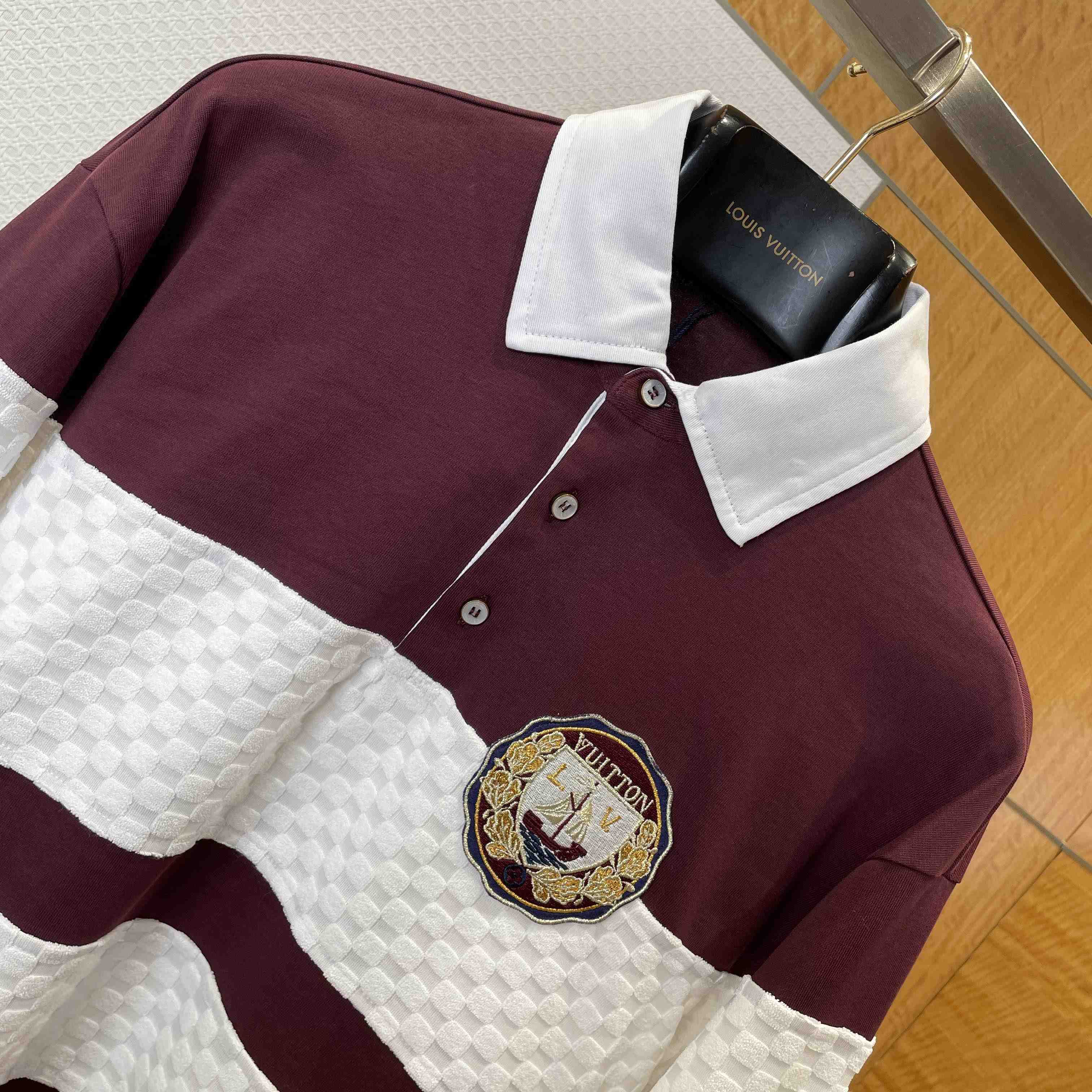 Louis Vuitton Damier Striped Long-Sleeved Polo Shirt   1AIKBY - EUR FASHION