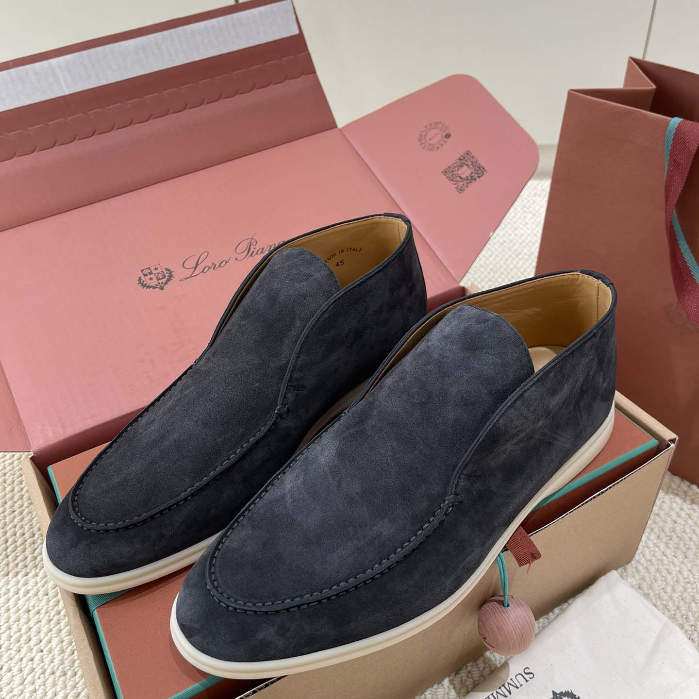 Loro Piana White Sole Summer Walk Loafers - EUR FASHION