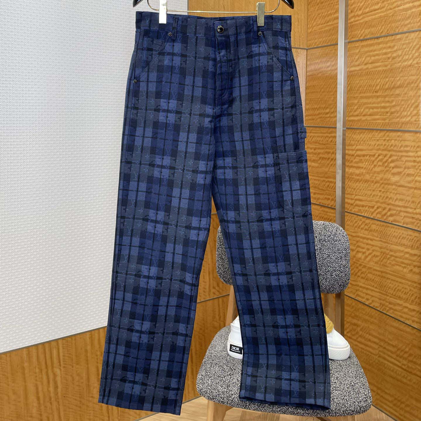 Louis Vuitton Monogram Tartan Denim Pants   1AIJUQ - EUR FASHION