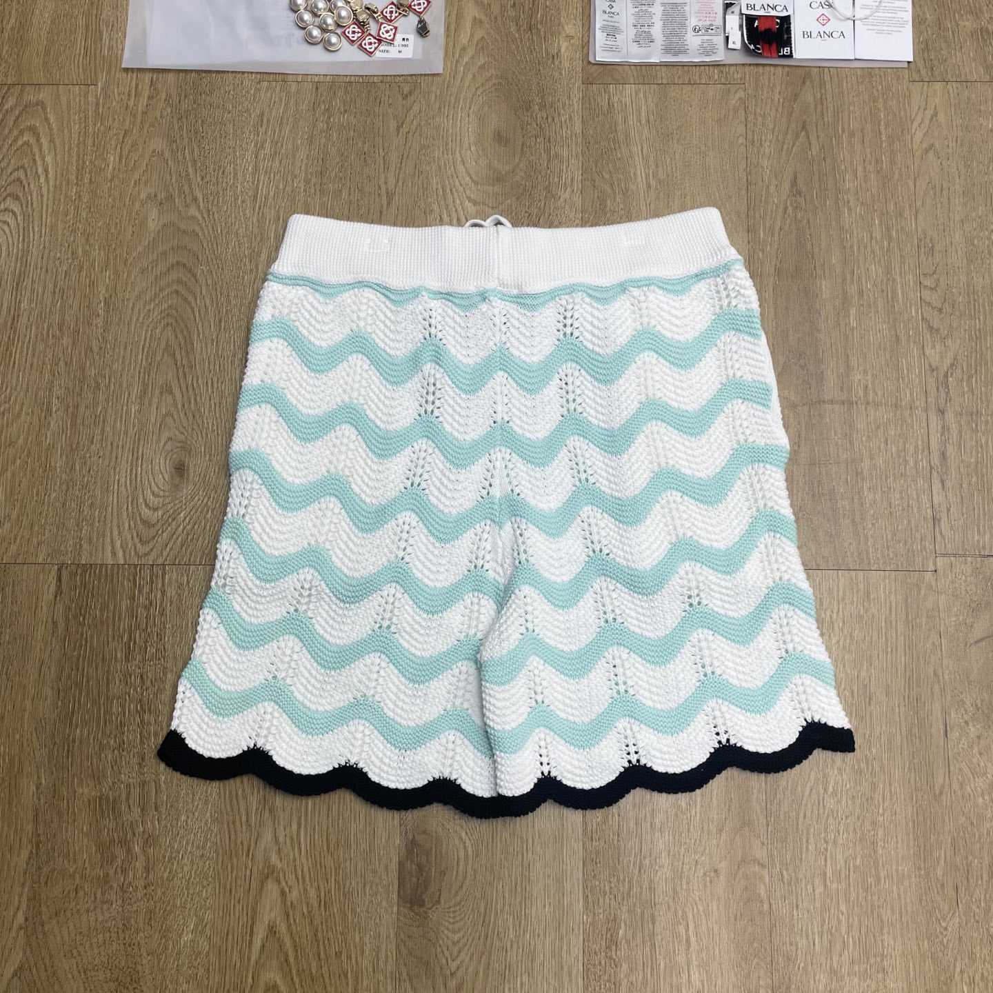 Casablanca Gradient Wave Cotton Crochet Shorts   D0111 - EUR FASHION