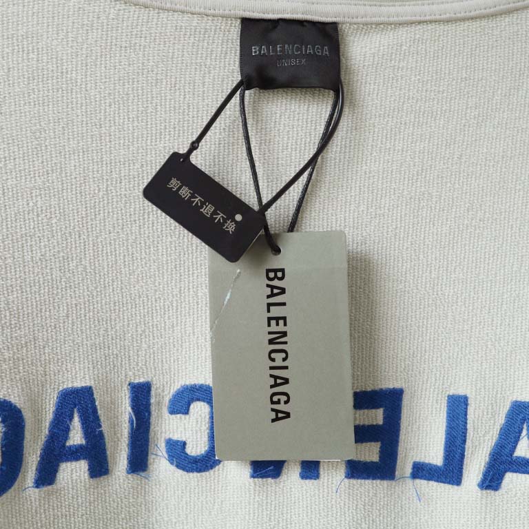 Balenciaga Back Zip-Up Hoodie Regular Fit in dirty white and blue - EUR FASHION