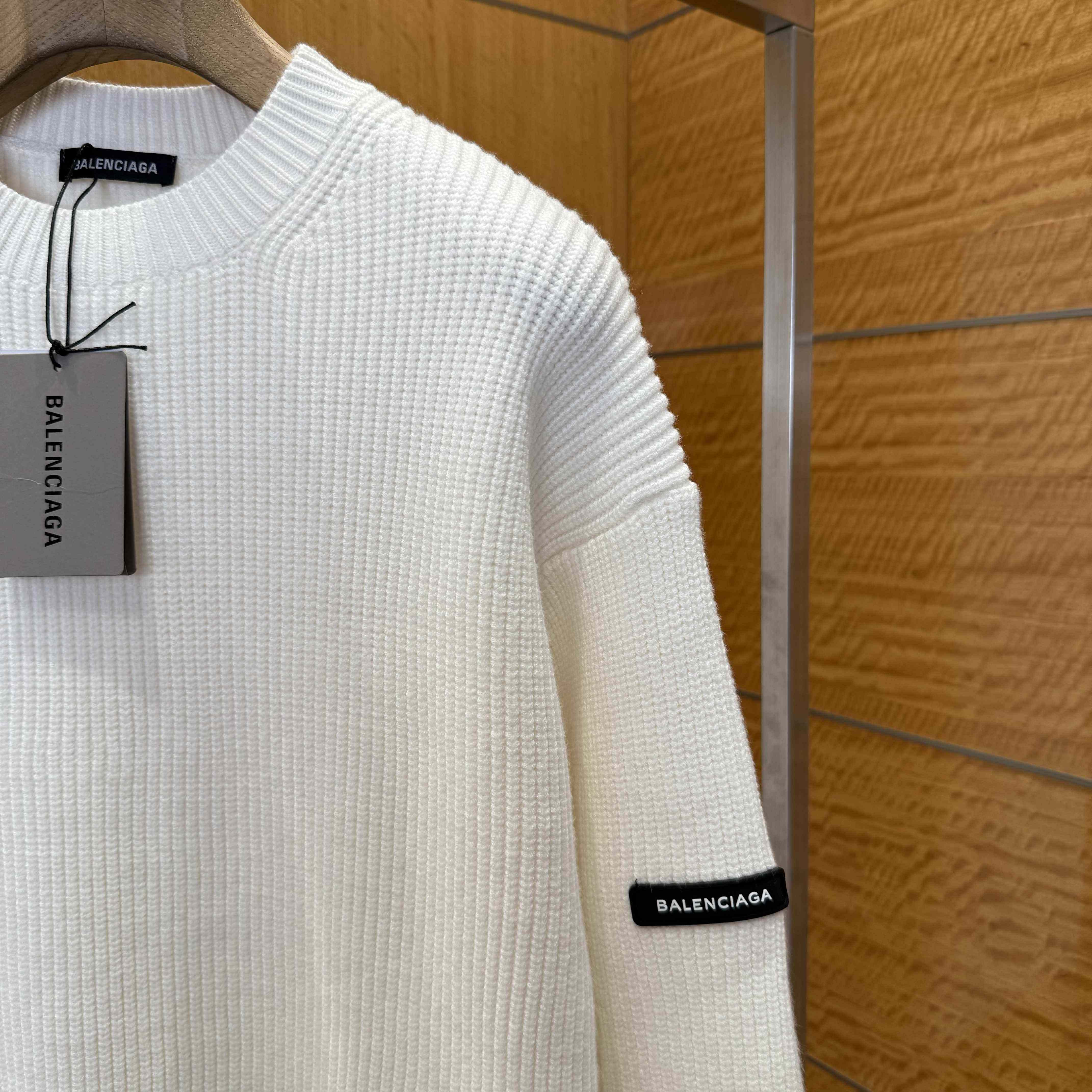 Balenciaga Logo-patch Stretch-wool Jumper - EUR FASHION