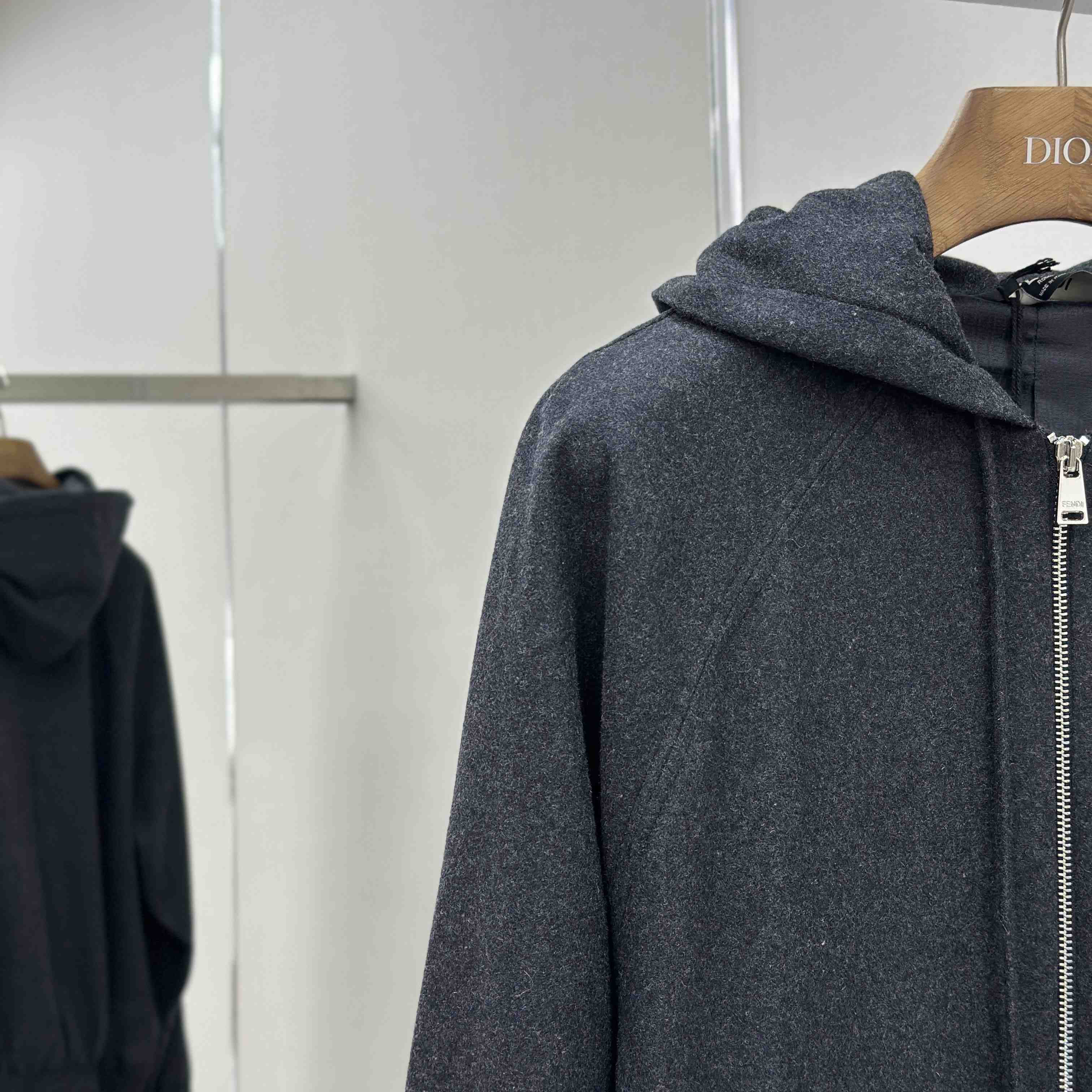 Fendi Dark Grey Cashmere Sweatshirt - EUR FASHION