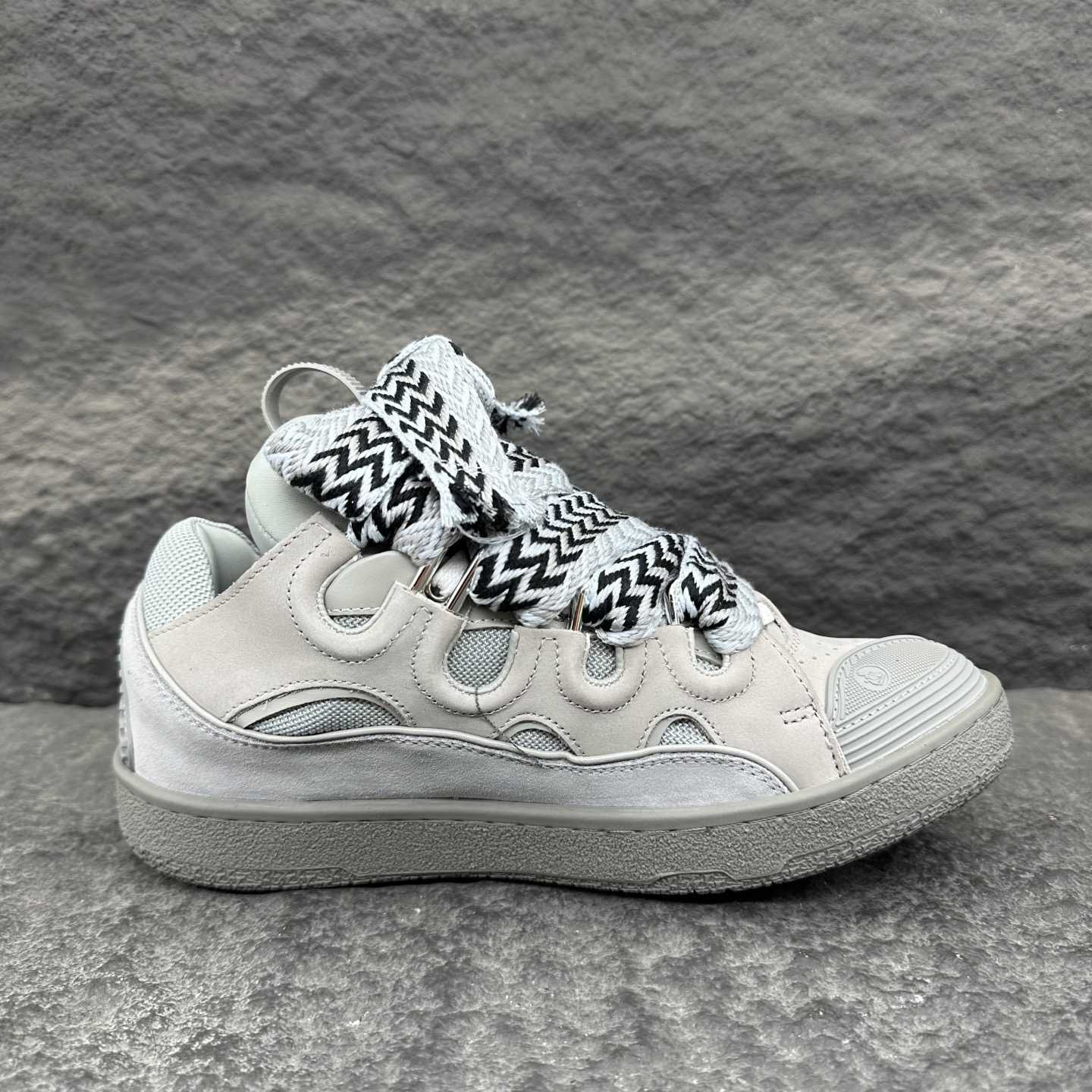 Lanvin Leather Curb Sneakers - EUR FASHION