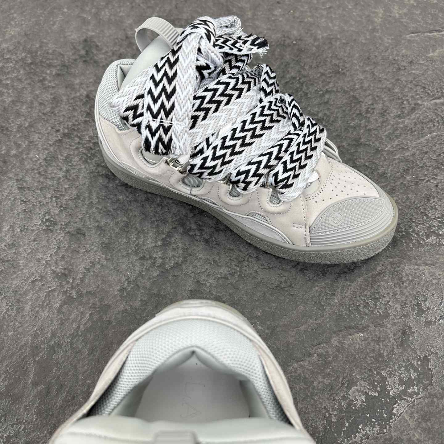 Lanvin Leather Curb Sneakers - EUR FASHION