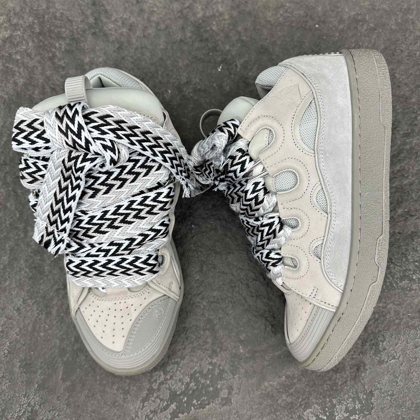 Lanvin Leather Curb Sneakers - EUR FASHION