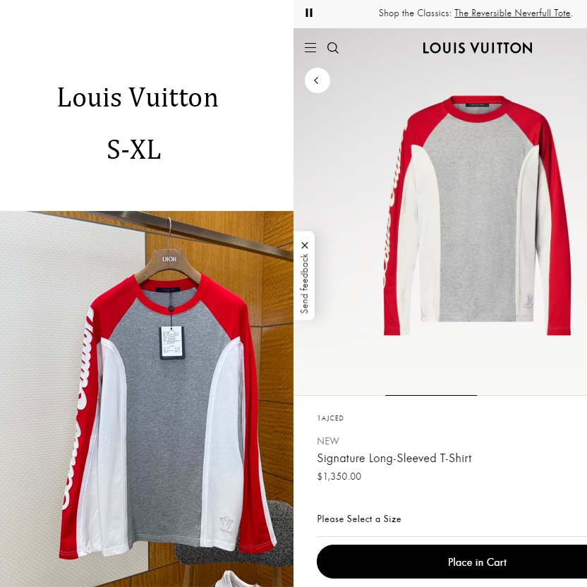 Louis Vuitton Signature Long-Sleeved T-Shirt   1AJCED - EUR FASHION