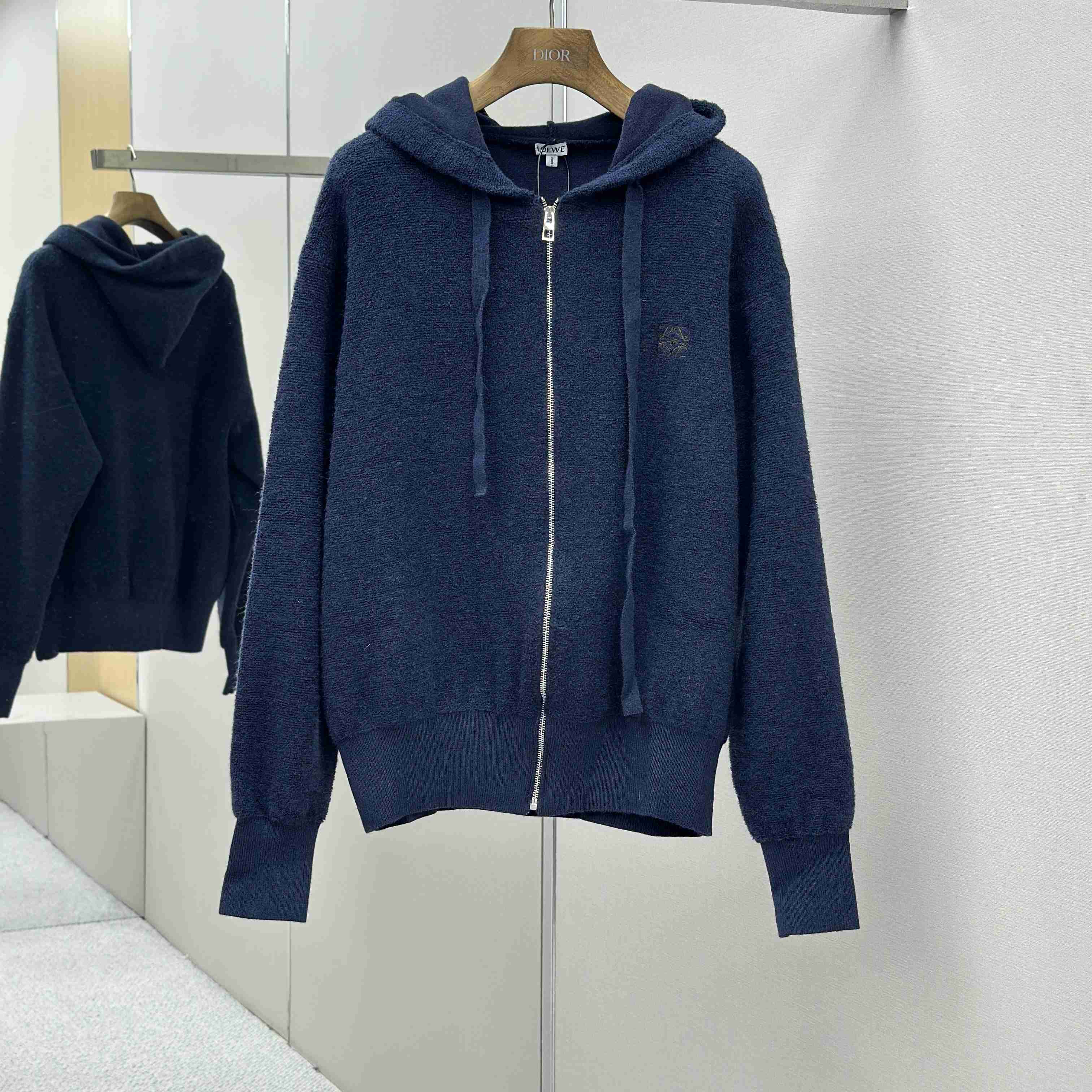Loewe Anagram Zip-up Hoodie In Wool - EUR FASHION
