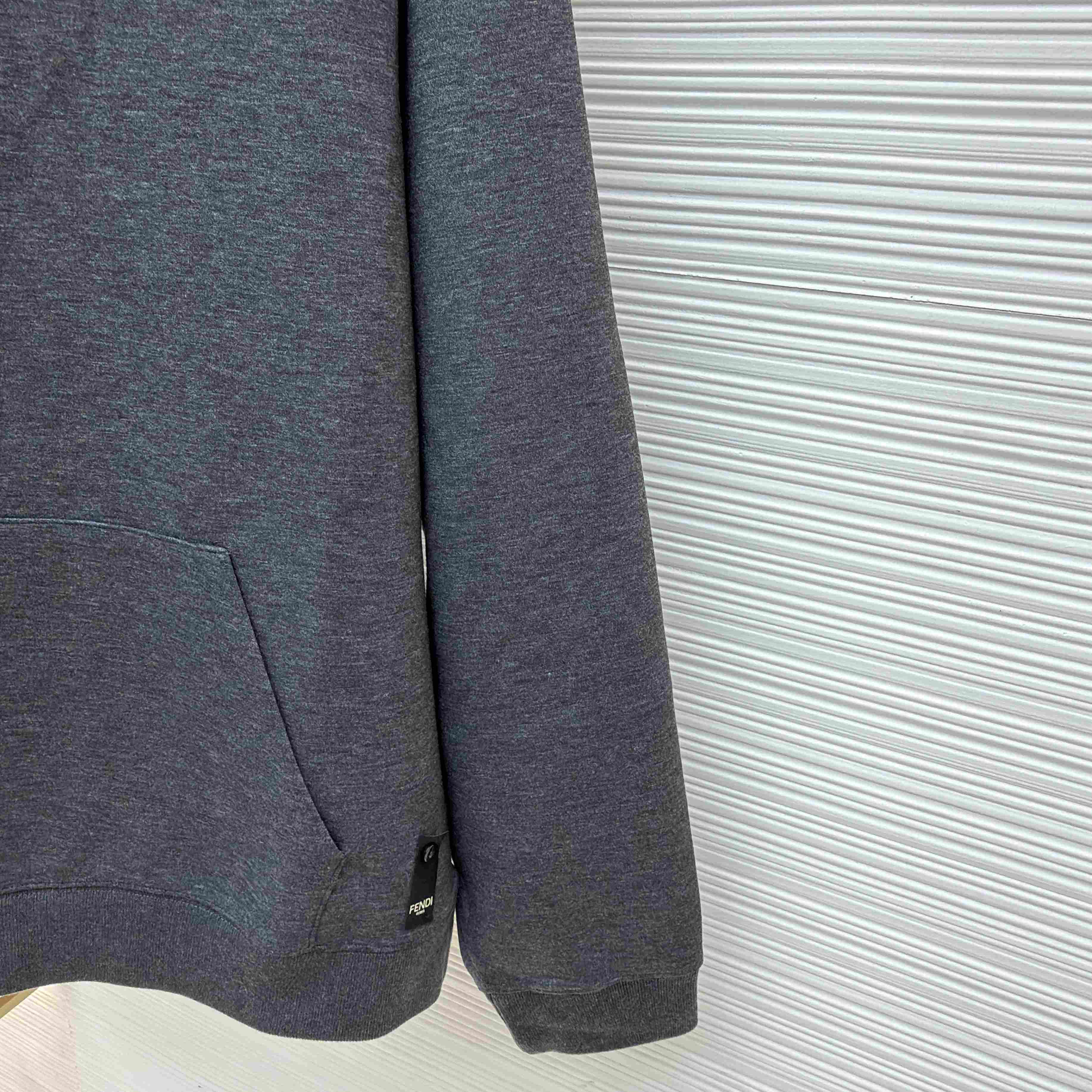 Fendi Dark Gray Cotton Sweatshirt - EUR FASHION