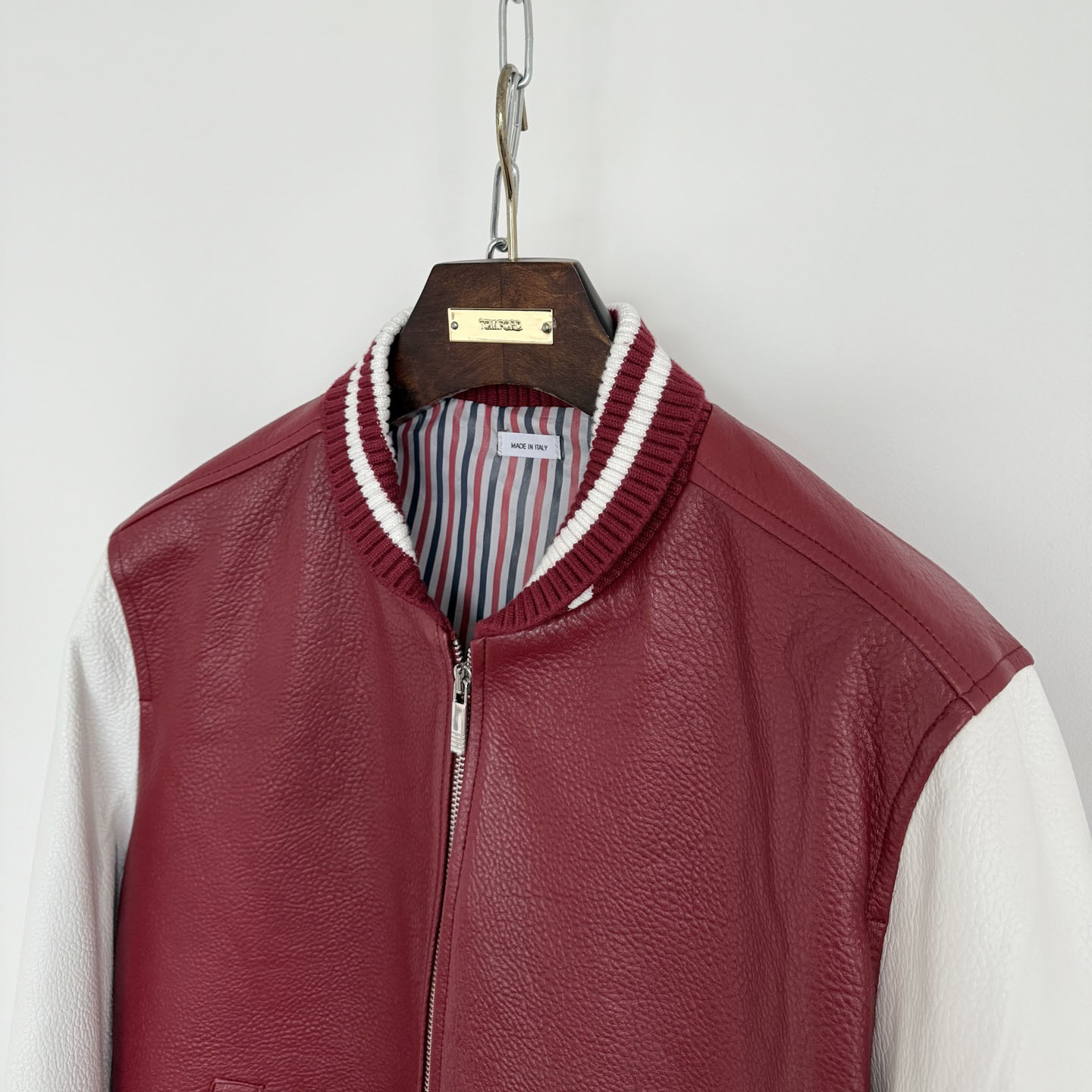 Thom Browne 4-bar Leather Bomber Jacket - EUR FASHION